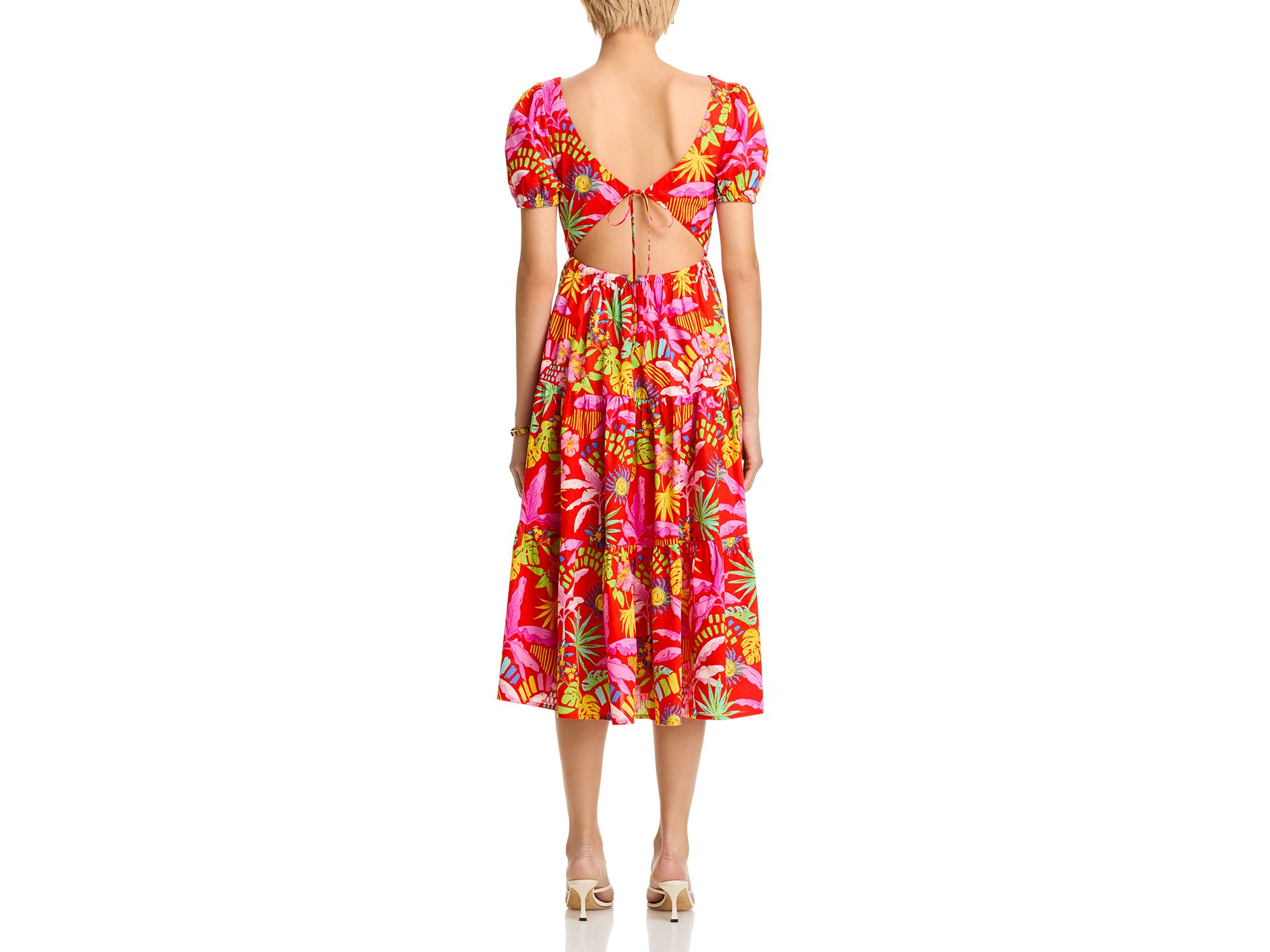 Floral Cutout Tie-Back Midi Dress - Exclusive — Image 4