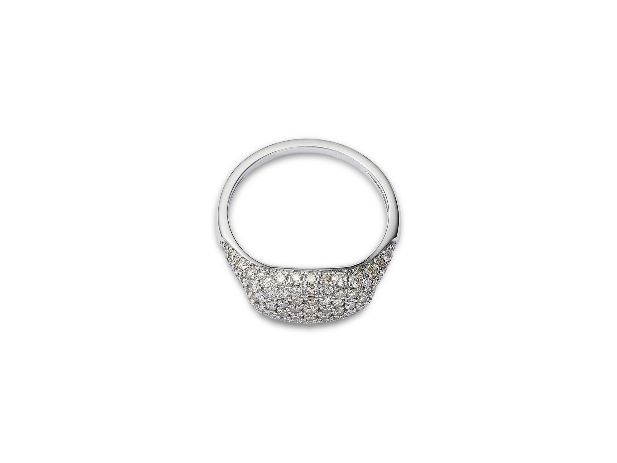 Diamond Pavé Pinky Ring in 14K White Gold, 0.60 tcw — Image 3