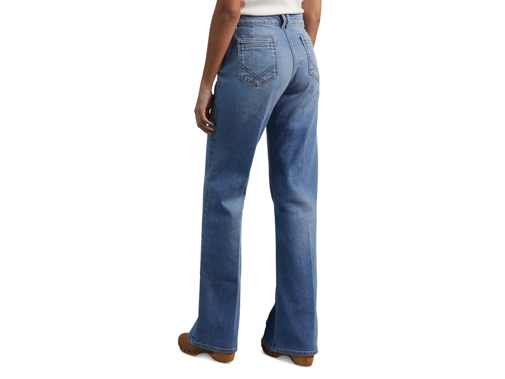 Anna High Waist Flared Leg Jeans in Blue — Image 3