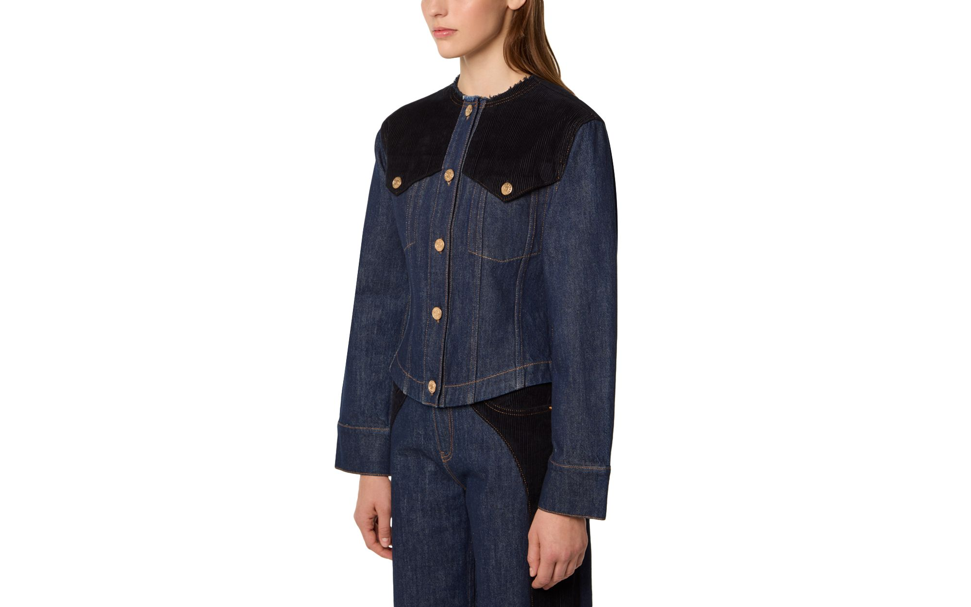 Vanto Denim Velvet Trim Jacket — Image 4