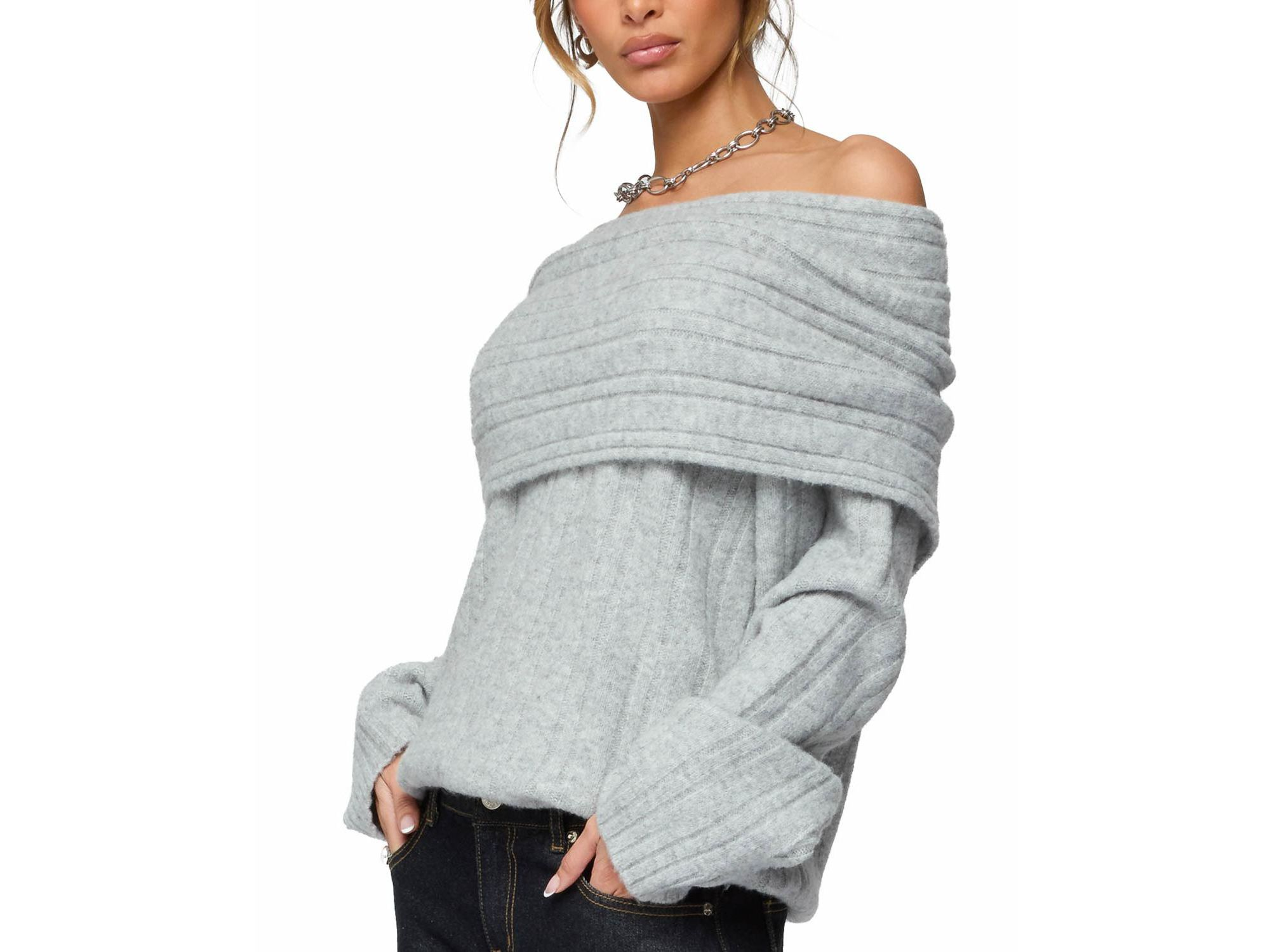 Kadenna Oversized Off Shoulder Sweater — Image 3