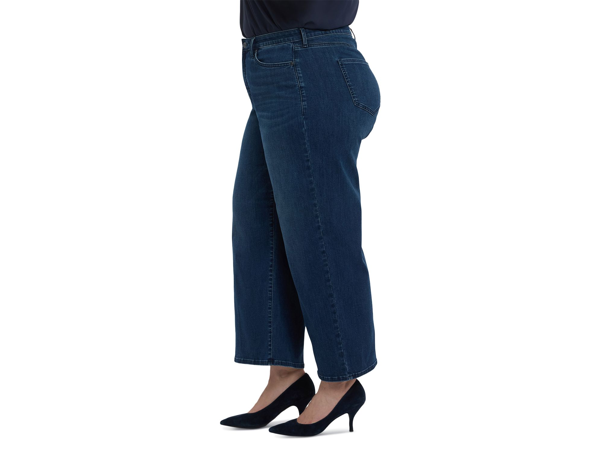 Brodi High Rise Wide Leg Ankle Jeans in Ibiza Blue — Image 3