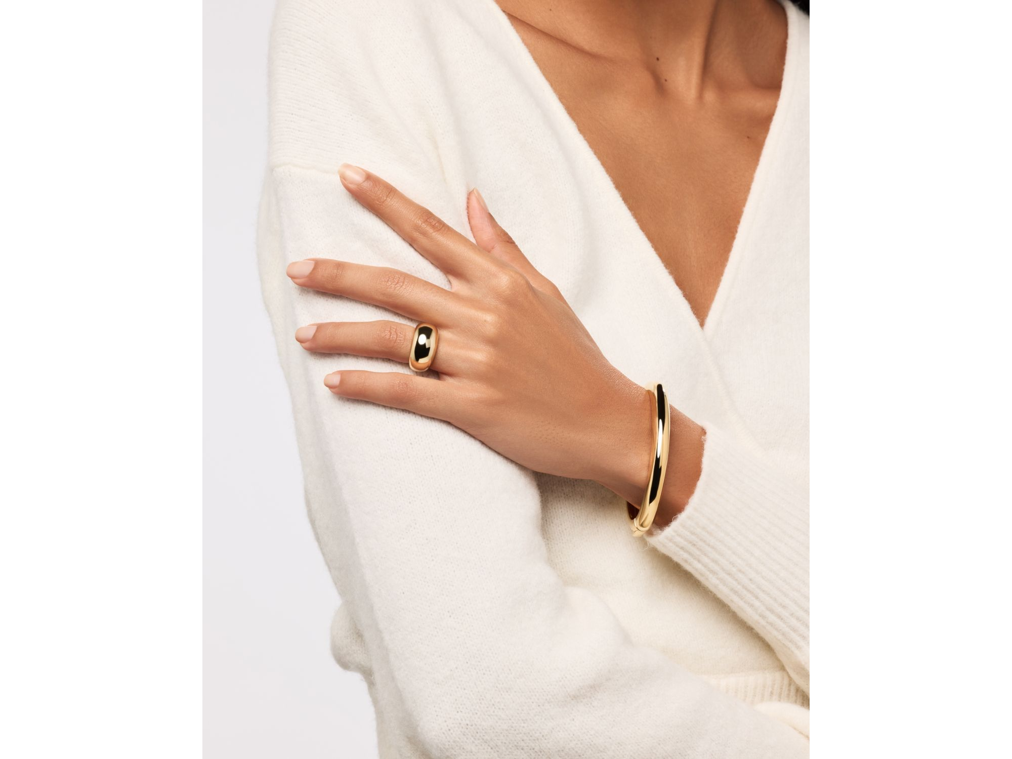Tia Gold Bangle Bracelet — Image 4