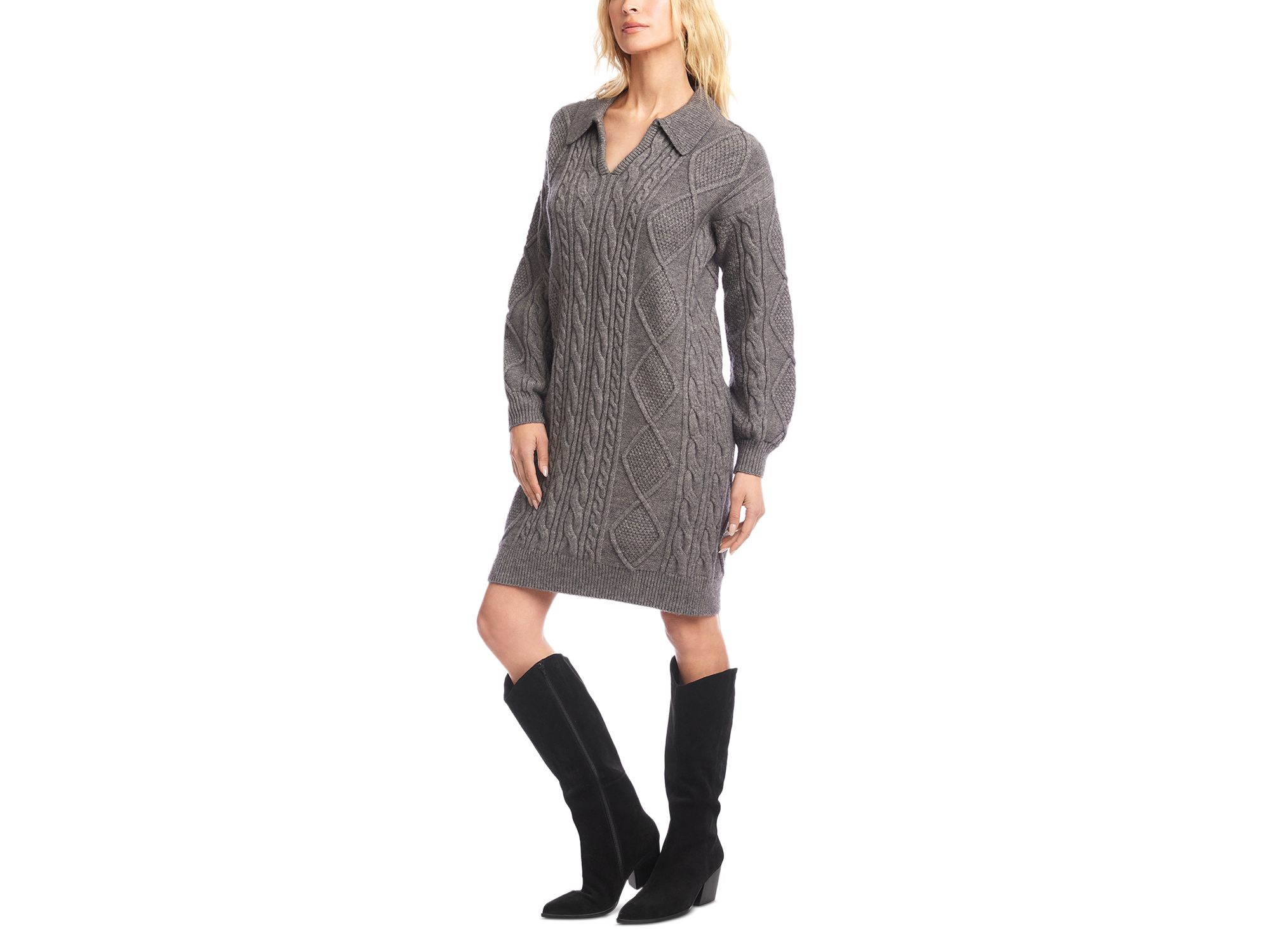 Cable Knit Sweater Dress — Image 4