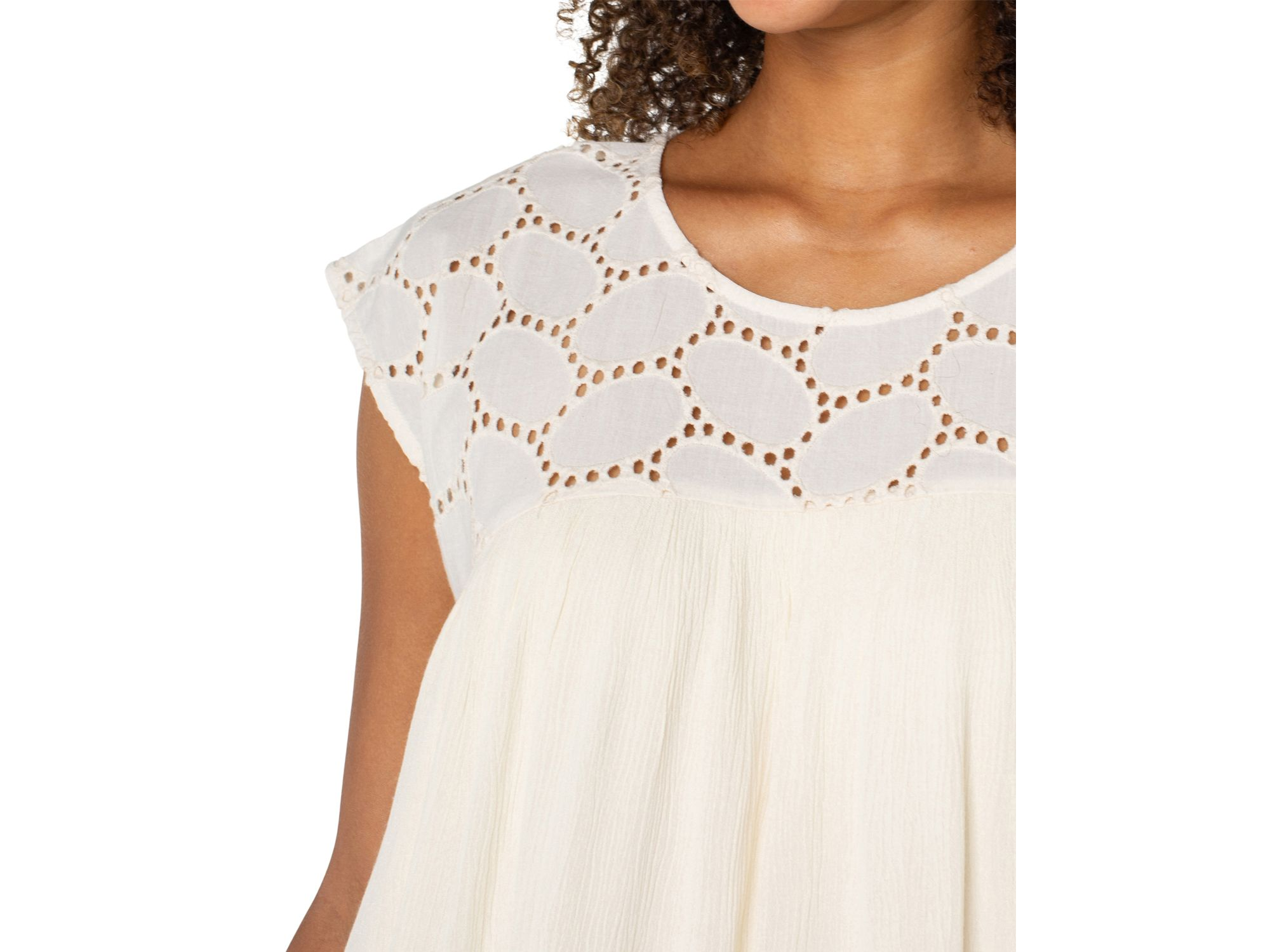 Eyelet Dolman Sleeve Boat Neck Blouse — Image 4