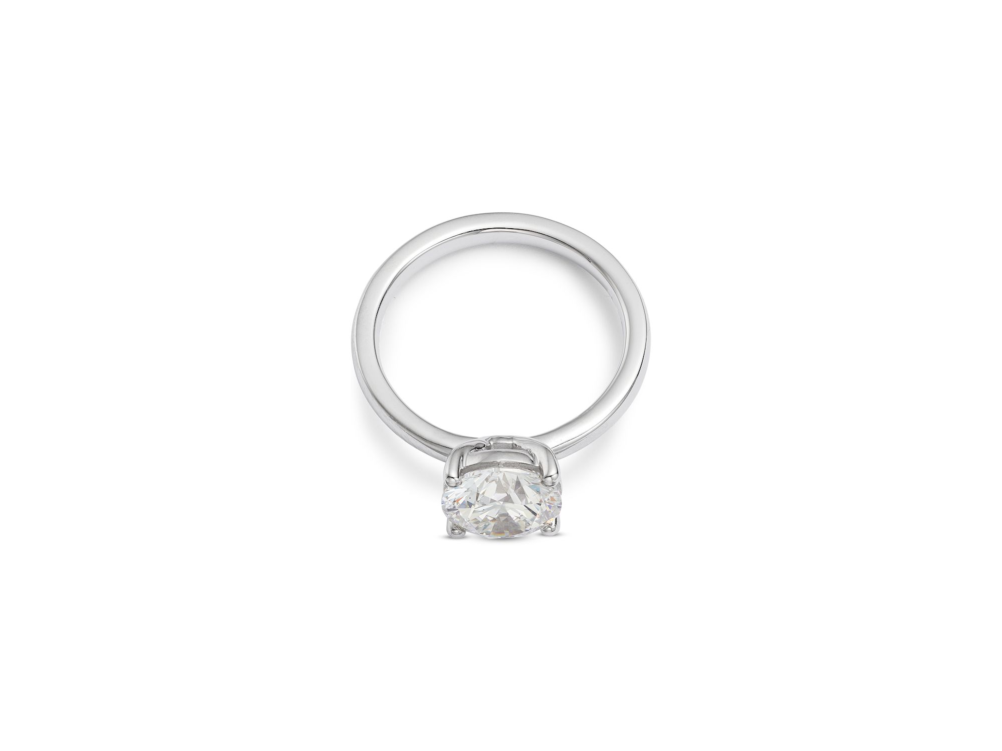 Certified Lab Grown Round Diamond Ring 18K White Gold, 2.0 tcw — Image 4