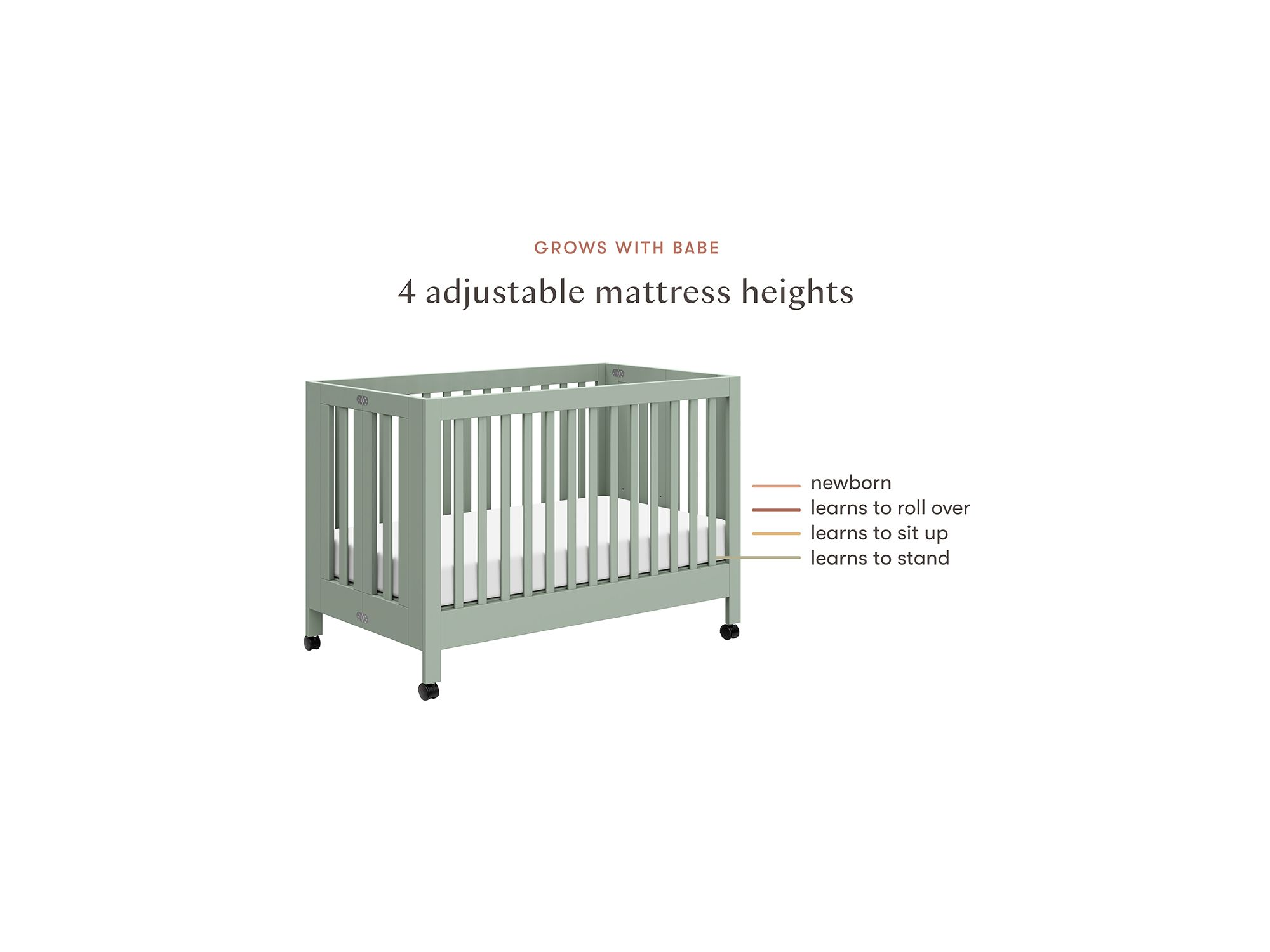 Maki Portable Folding Crib with Toddler Bed Conversion Kit — Image 7