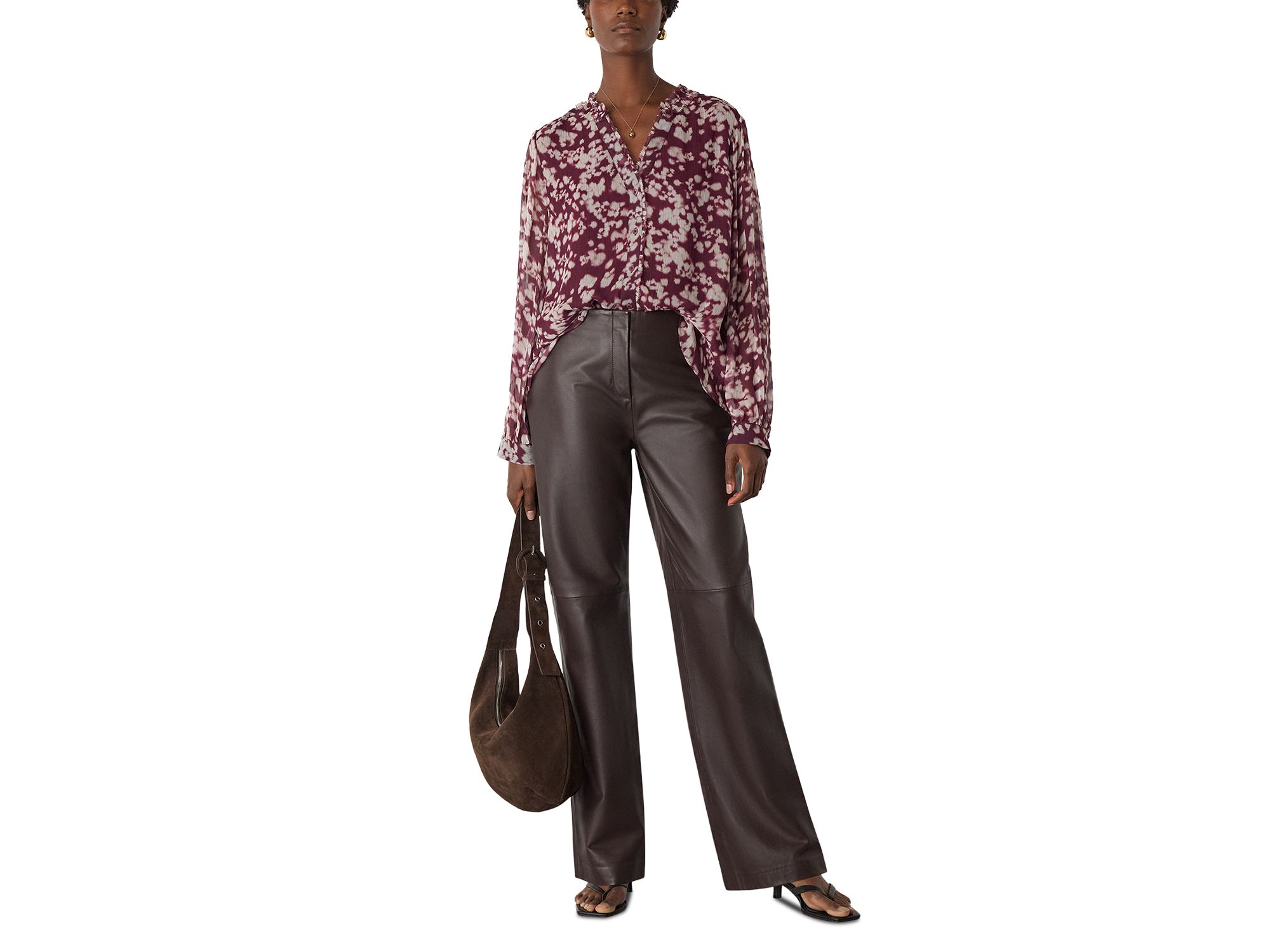 Inky Floral Long Sleeve Blouse — Image 5