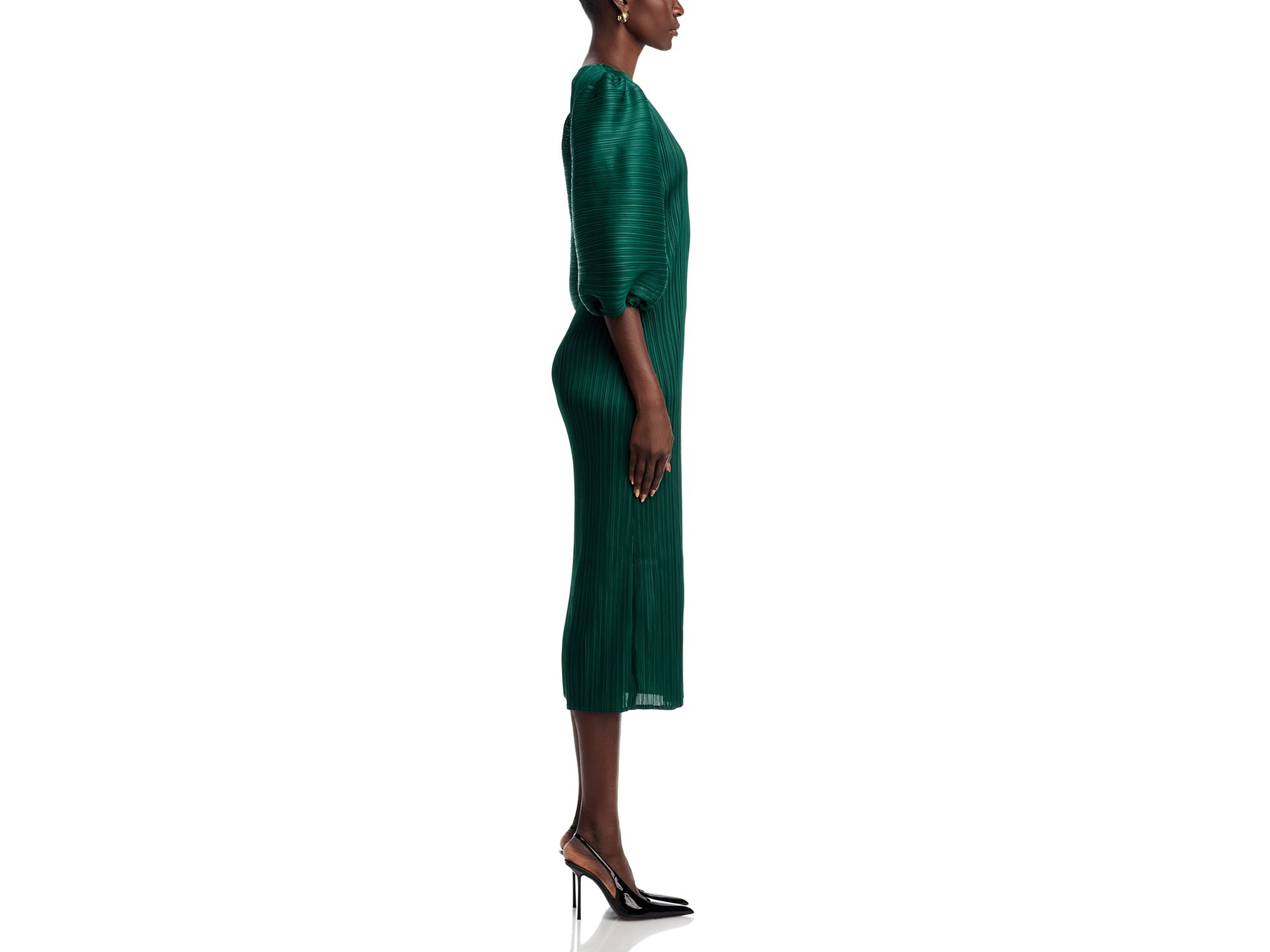 Puff Sleeve Crinkled Dress — Image 5