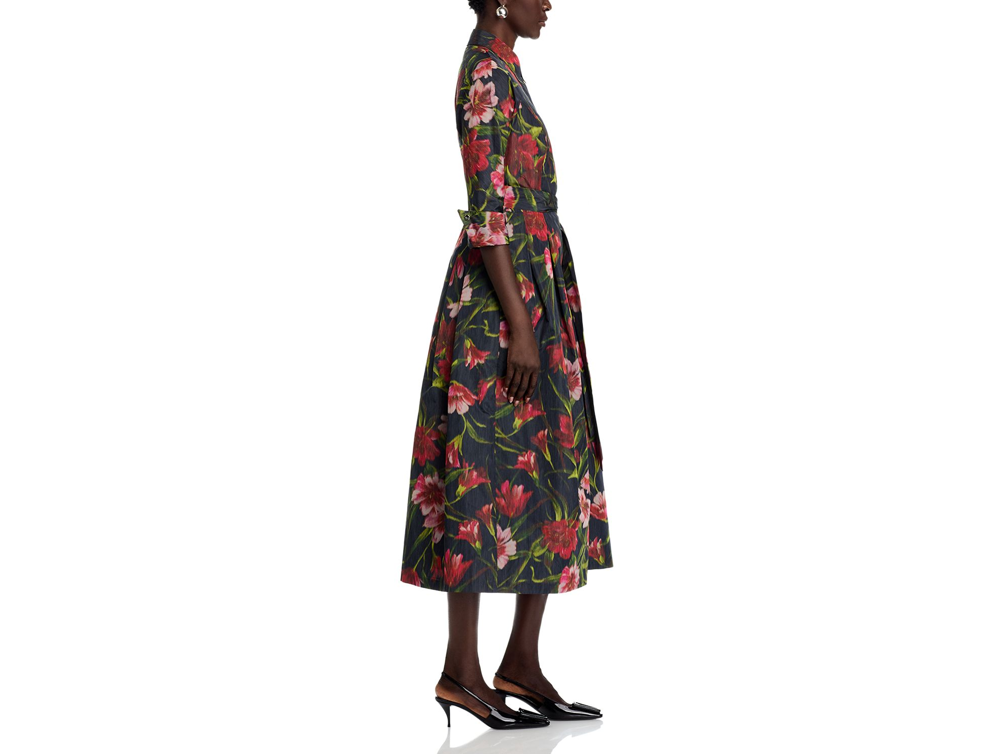 Floral Faille Shirt Dress — Image 5