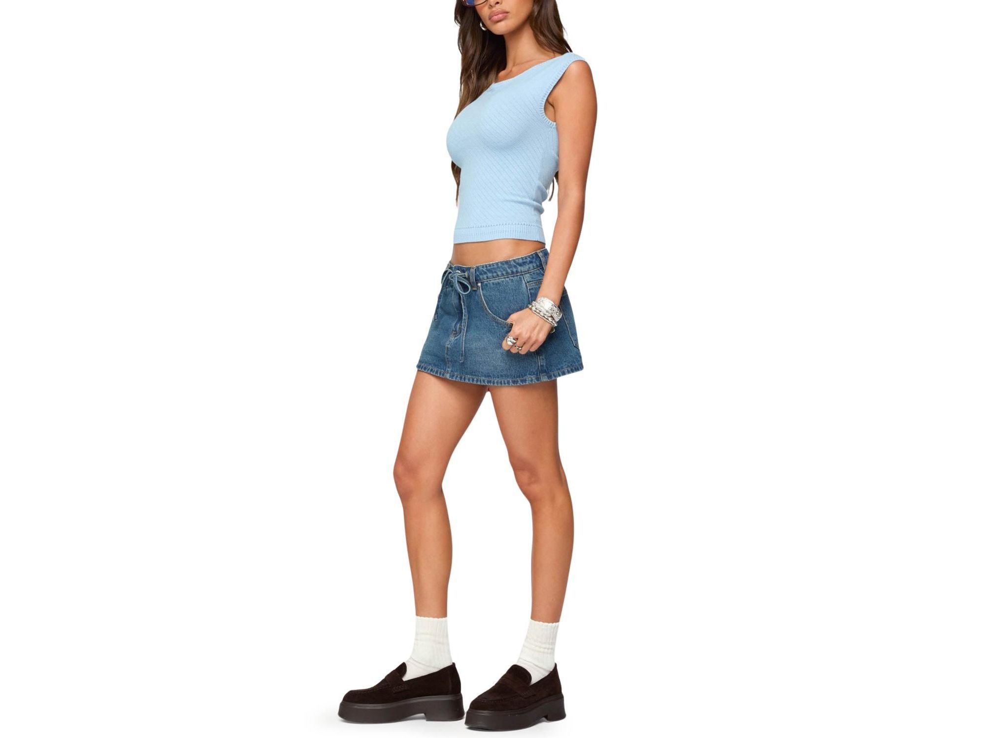 Jarah Pointelle Knit Boat Neck Top — Image 3