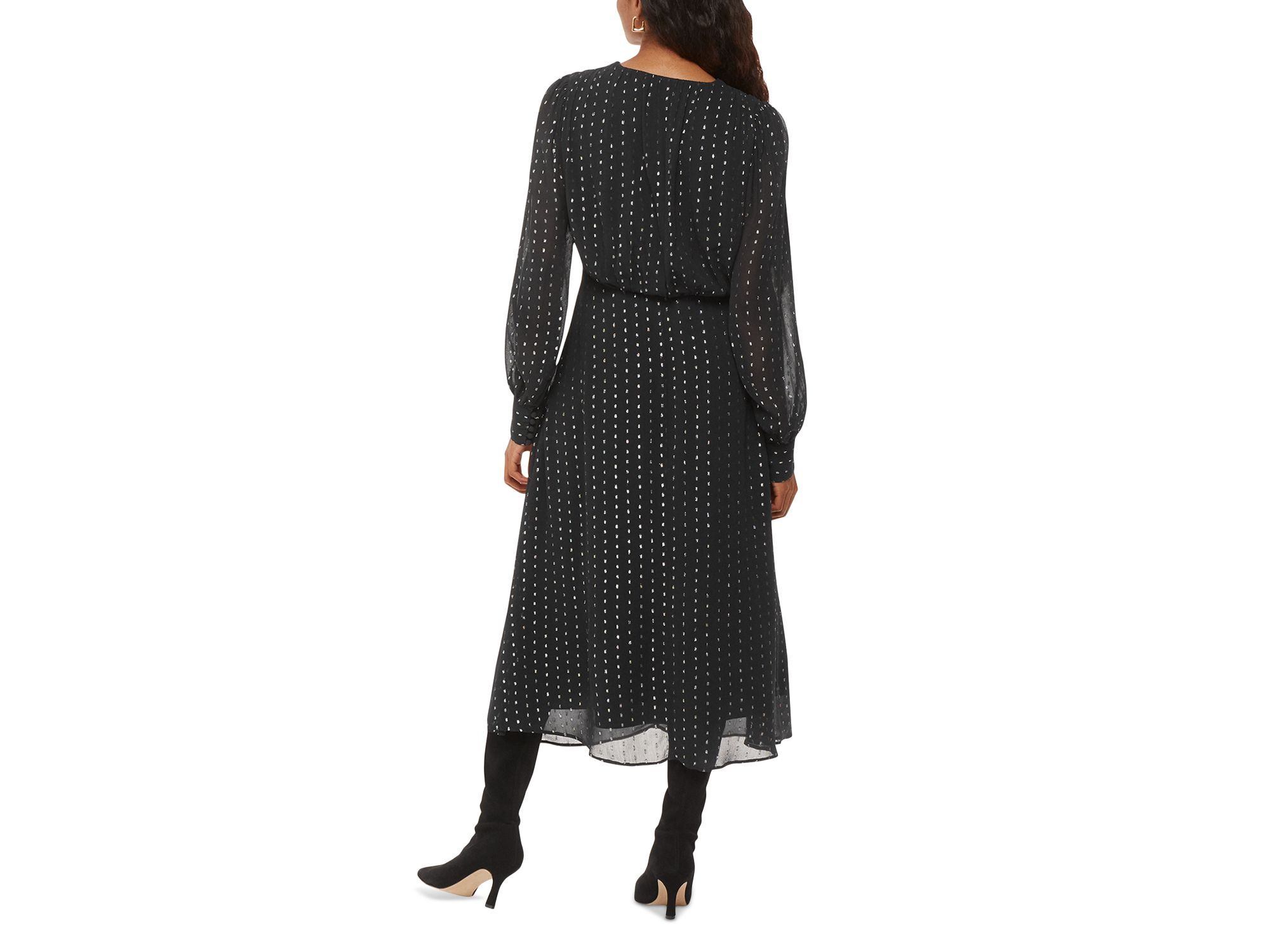 Petites Metallic Stripe Midi Dress — Image 3