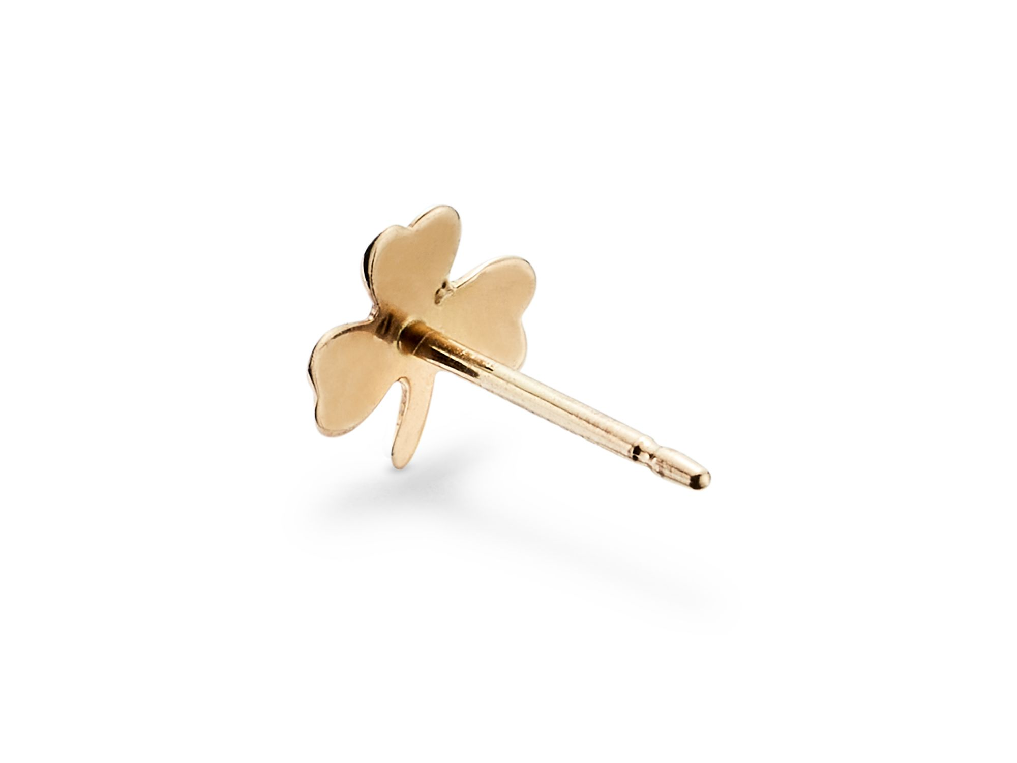Small Clover Stud Earrings in 14K Yellow Gold — Image 3
