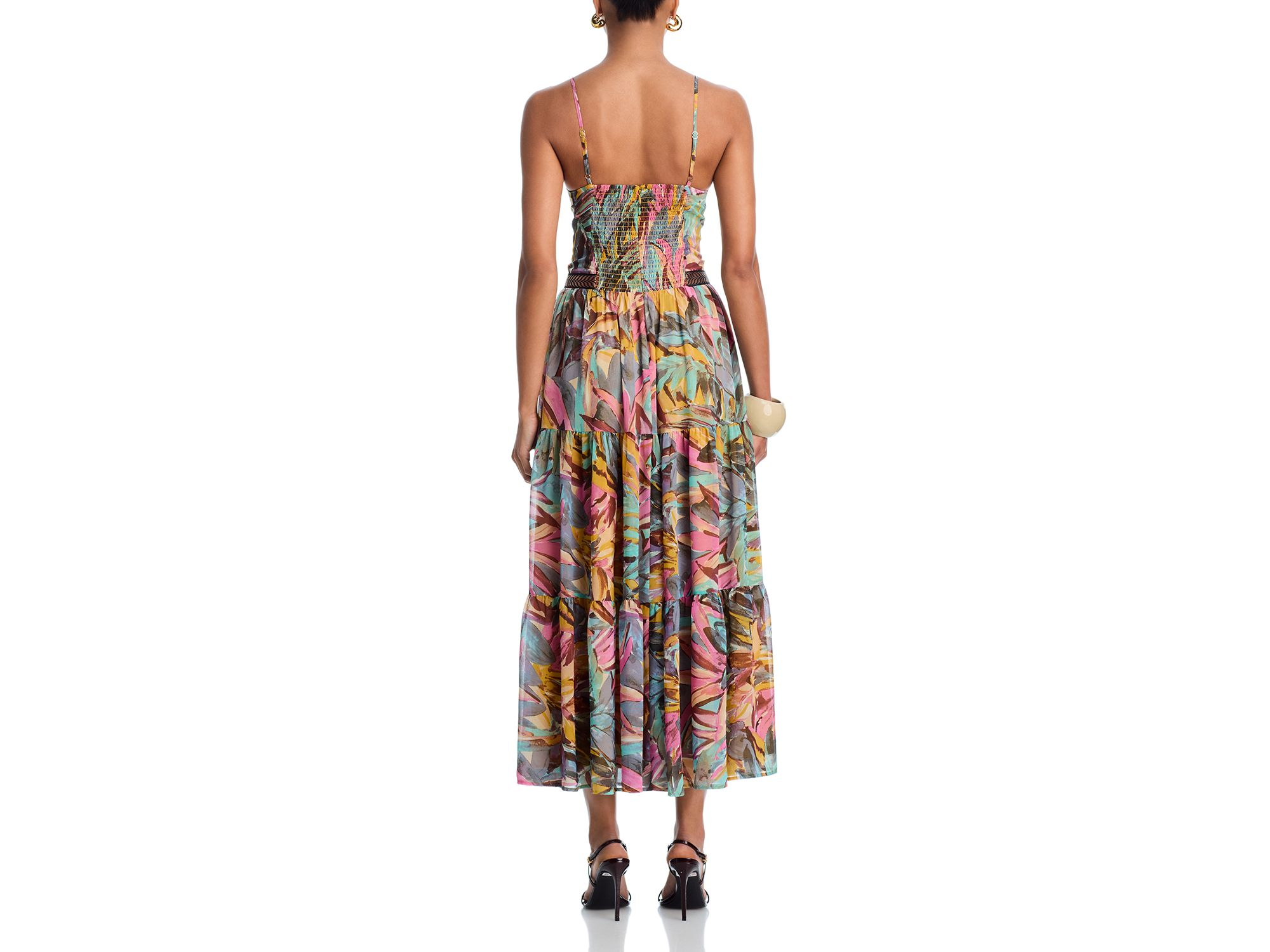 Sleeveless Abstract V Neck Midi Dress - Exclusive — Image 4