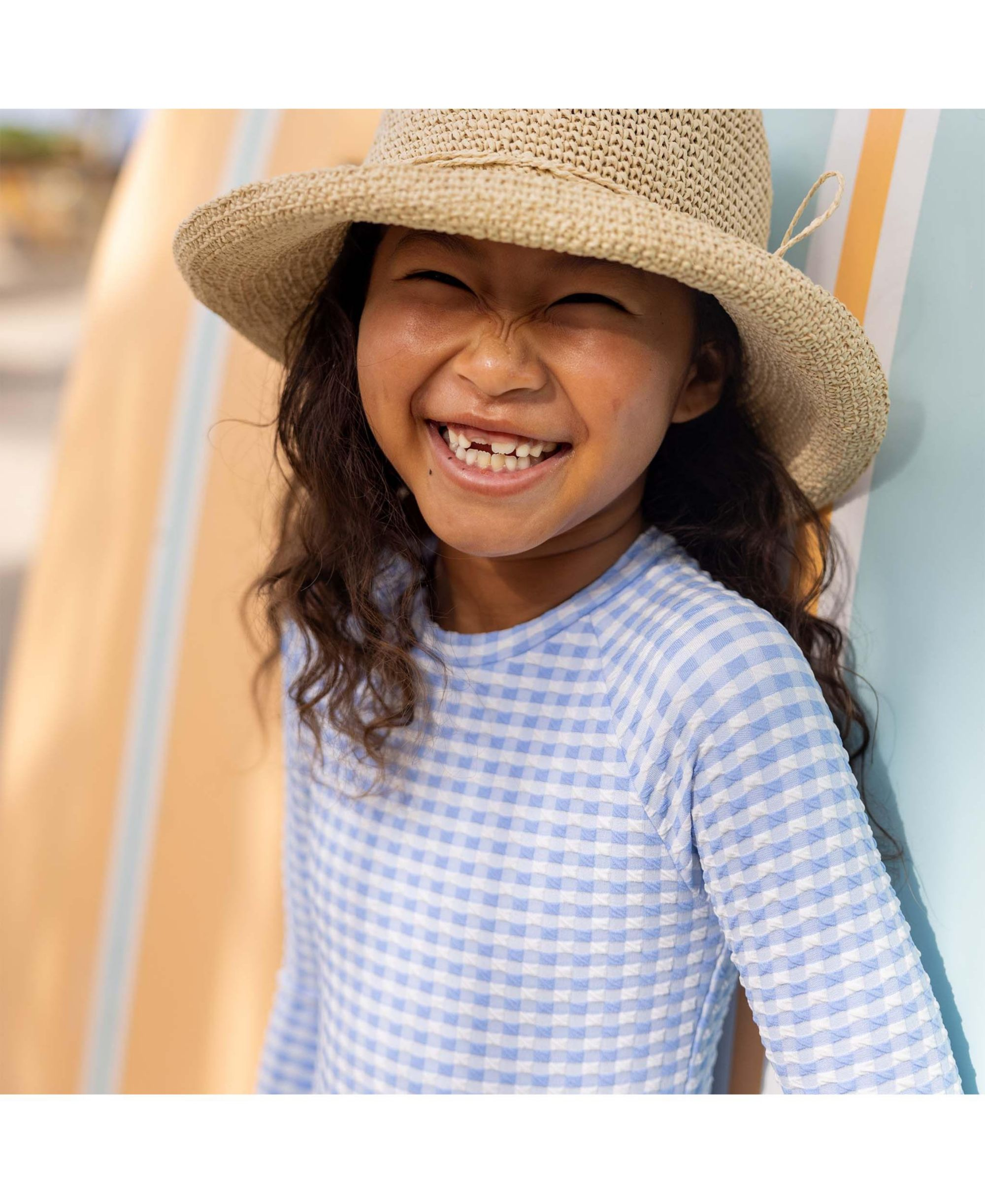 Girls' Seaside Gingham Leg Frill Surf Suit - Little Kid — Image 3