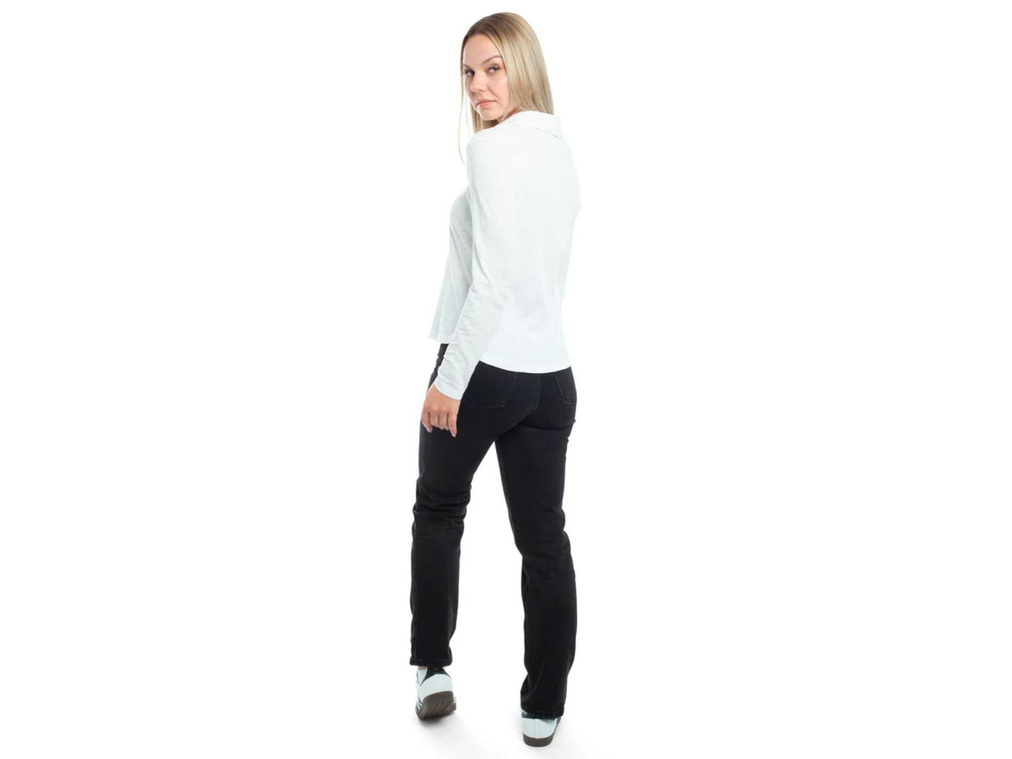 Scoop Neck Polo Tee — Image 4