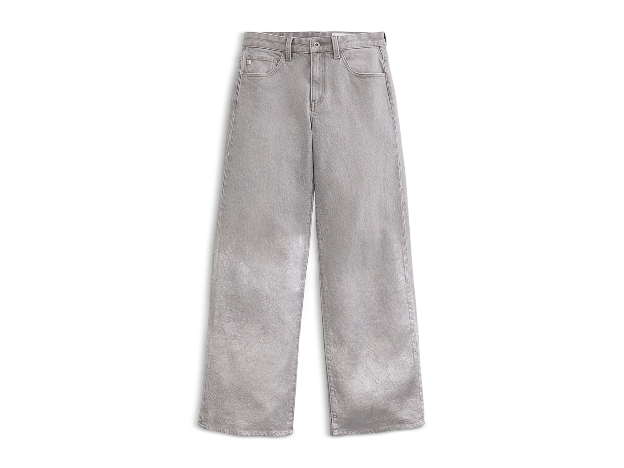 Adria Low Rise Wide Leg Jeans in Silver Myst — Image 5