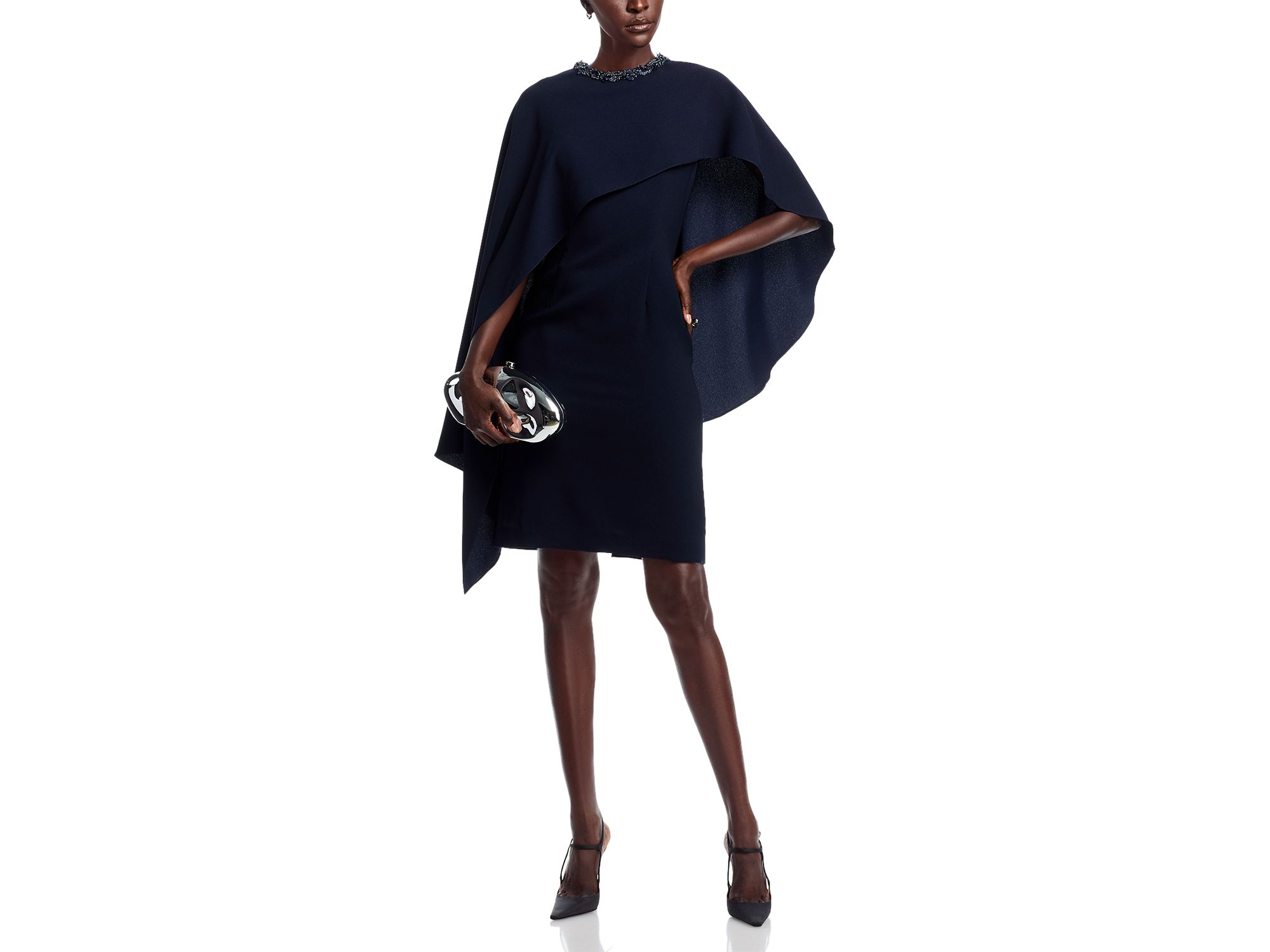 Beaded Neck Cape Dress — Image 3
