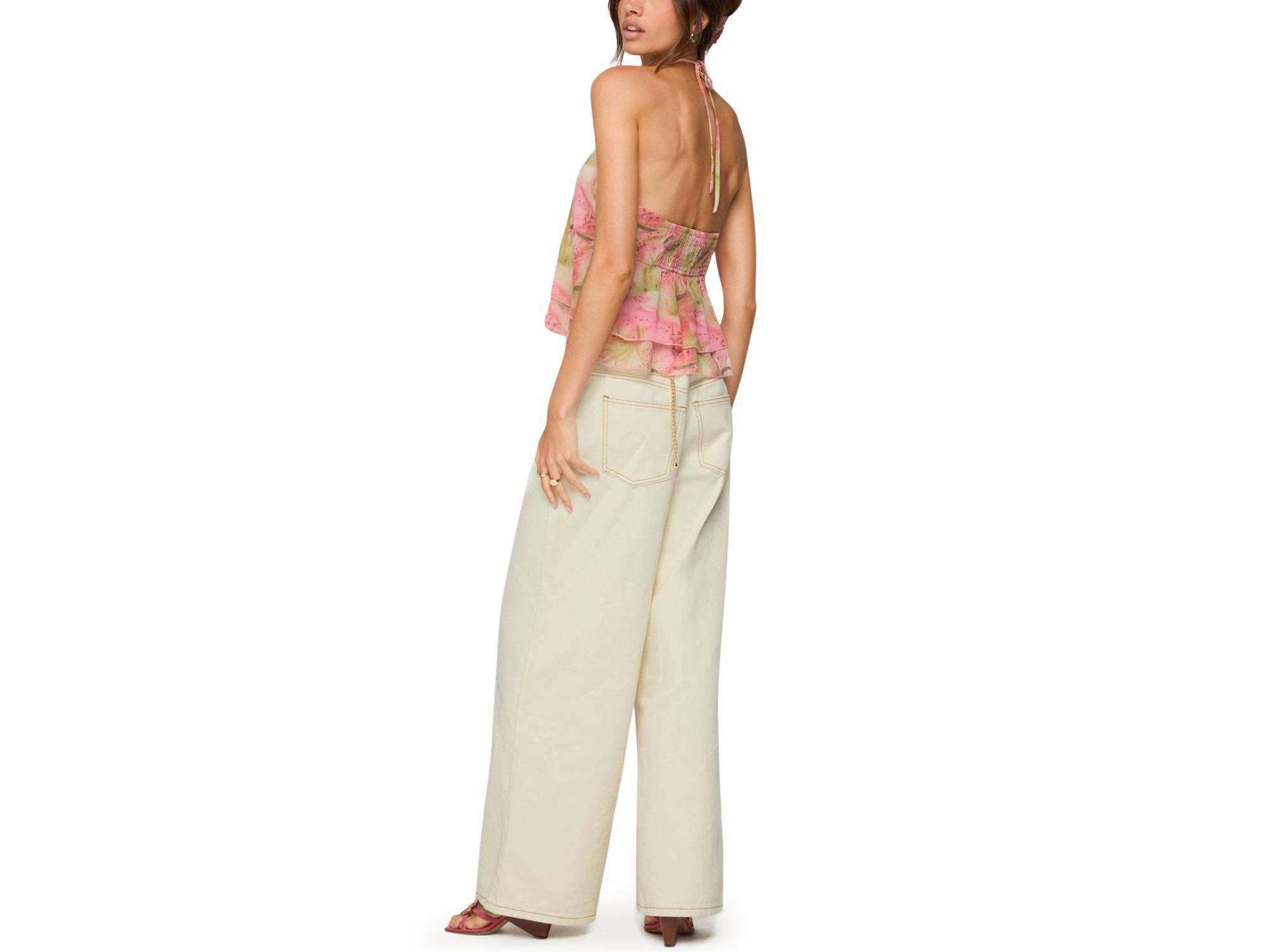 Dragon Lily Layered Chiffon Halter Top — Image 3