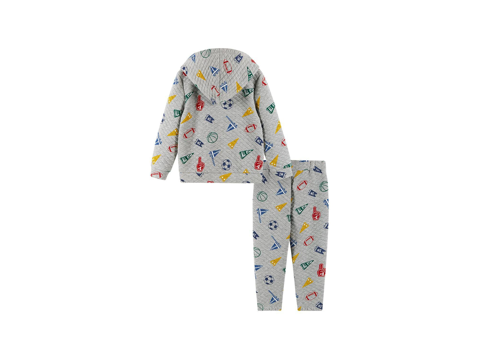 Boys' Varsity Print Hooded Sweatshirt and Pant Lounge Set - Little Kid, Big Kid — Image 4