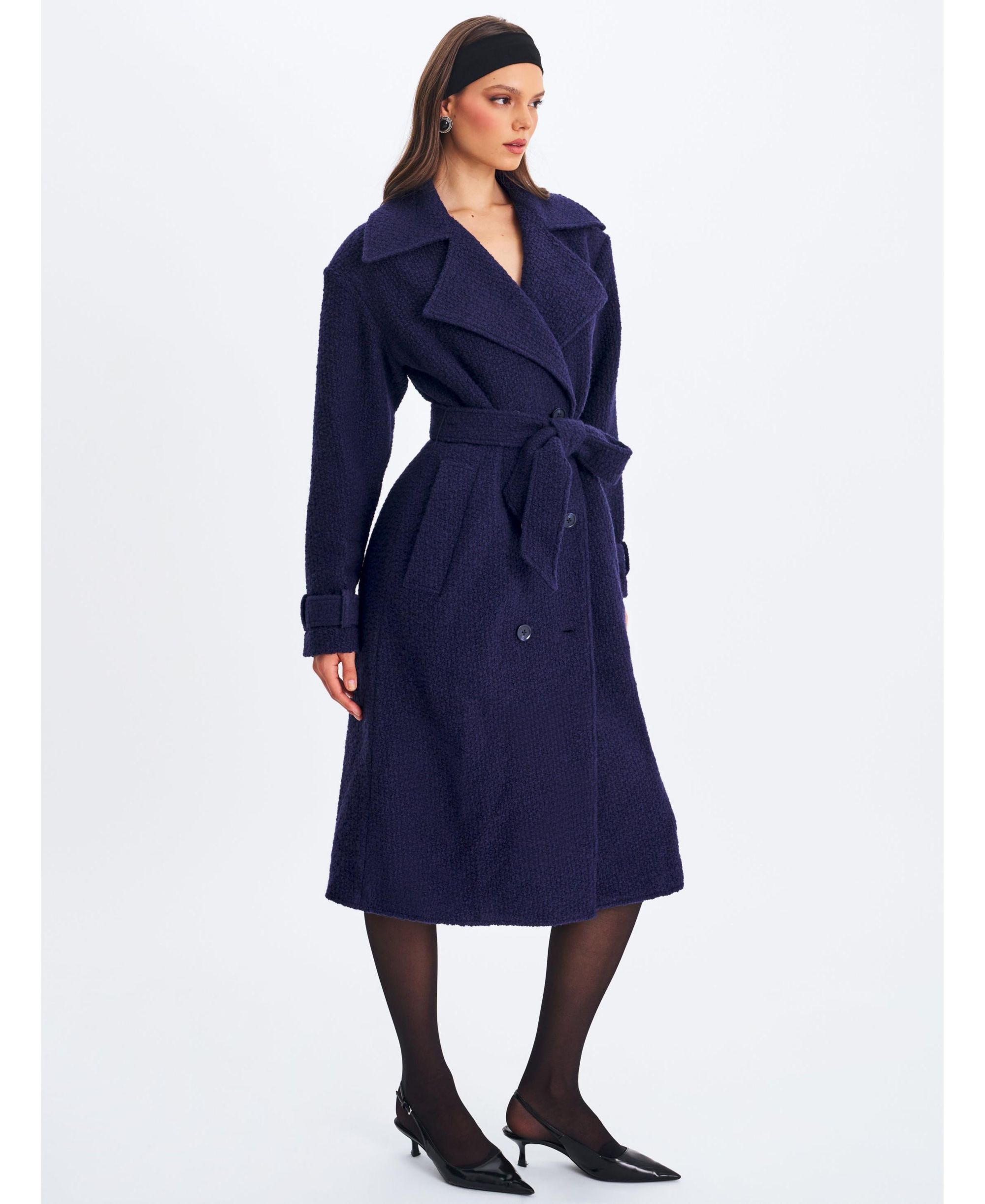 Jaelyn Wool Blend Double-Breasted Belted Coat — Image 5