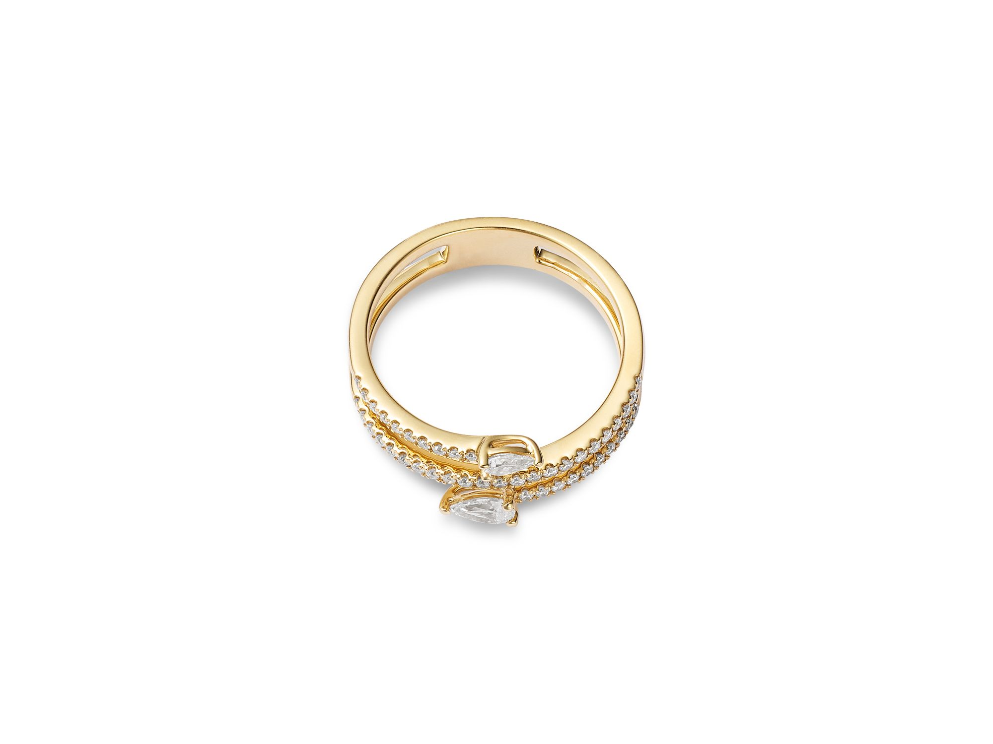 Diamond Bypass Ring in 14K Yellow Gold, 0.50 tcw — Image 3
