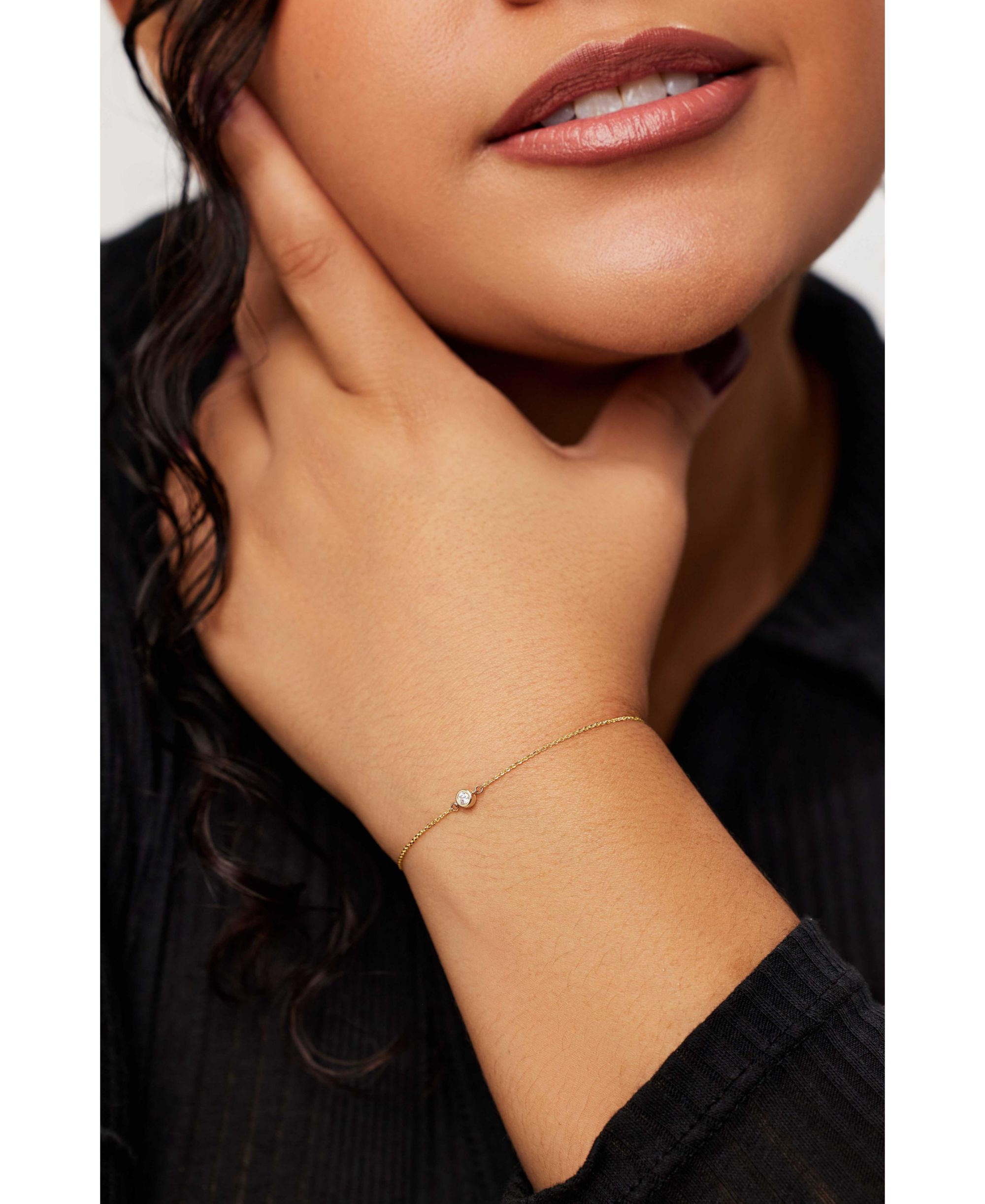 Gold Chain Lab Grown Diamond Bracelet — Image 3