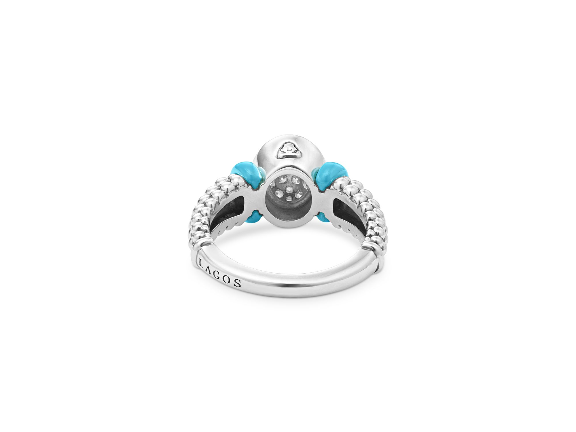 Blue Caviar & Diamond Sterling Silver Statement Ring — Image 4