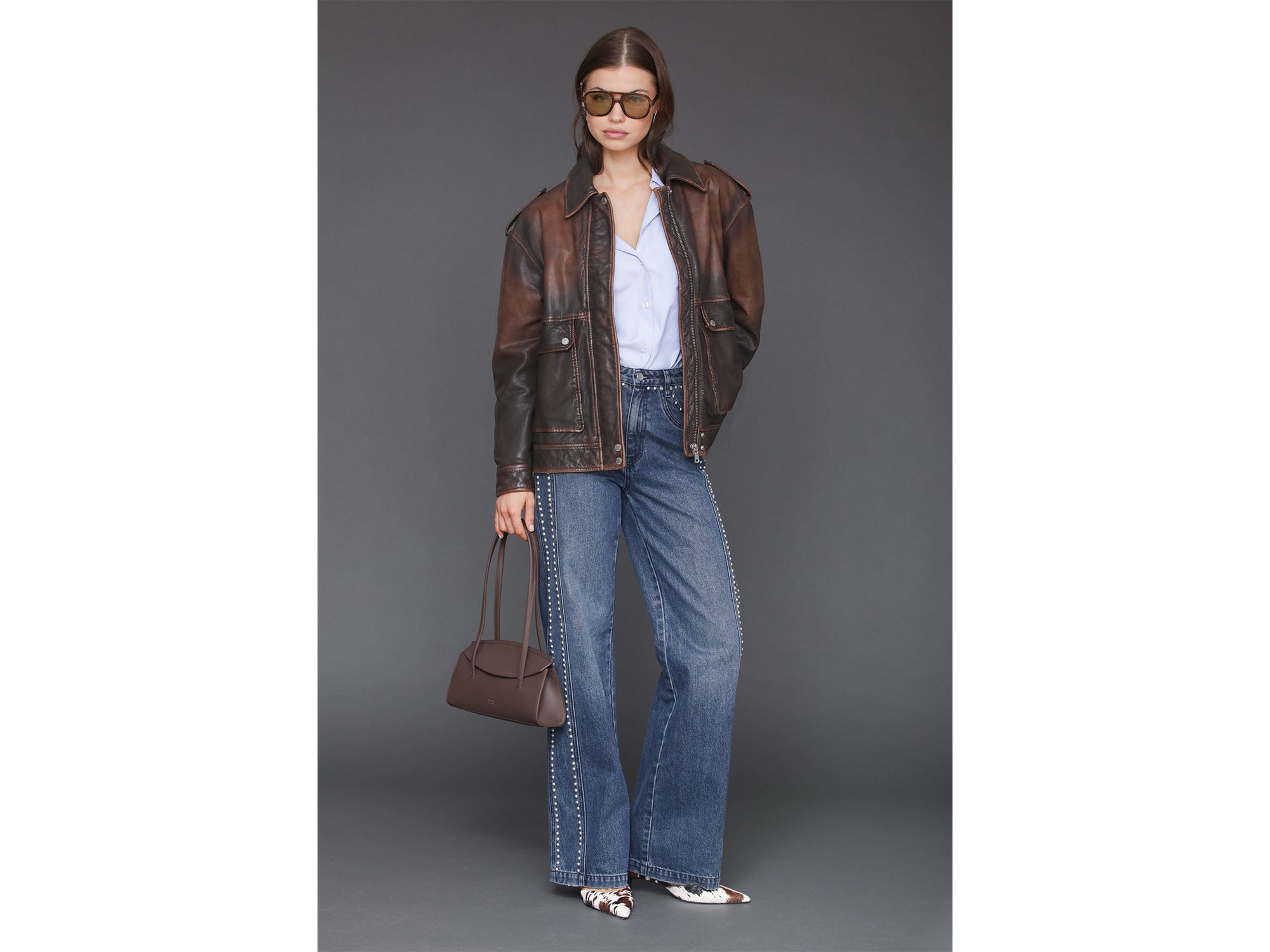 Genuine Leather Aviator Jacket — Image 8