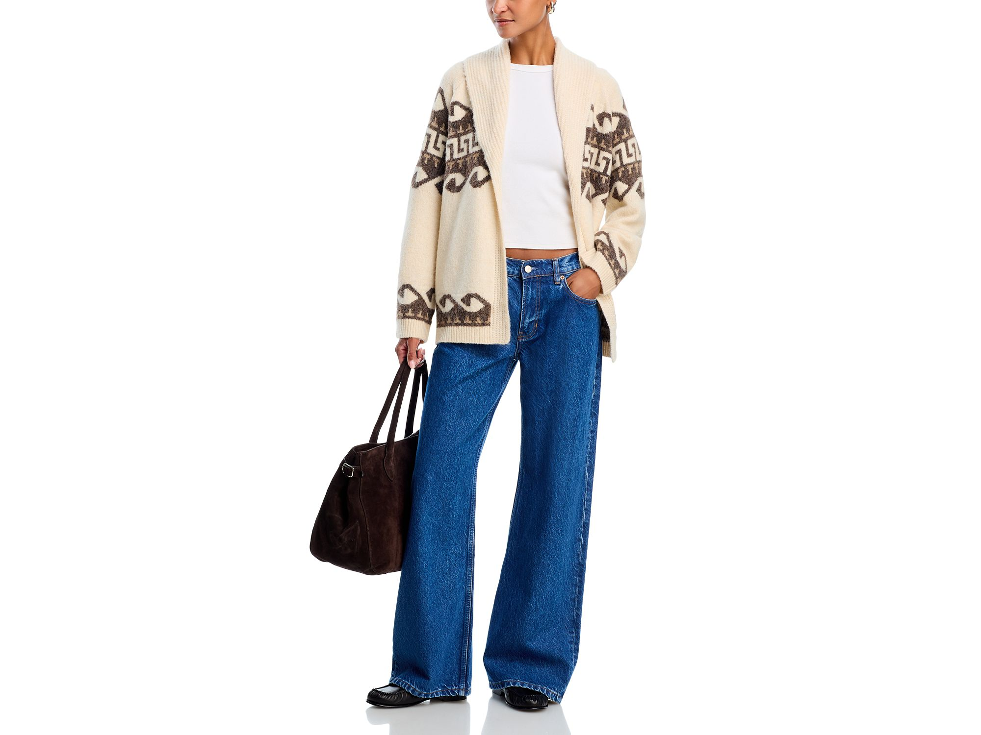 Wave Fair Isle Open Cardigan - Exclusive — Image 4