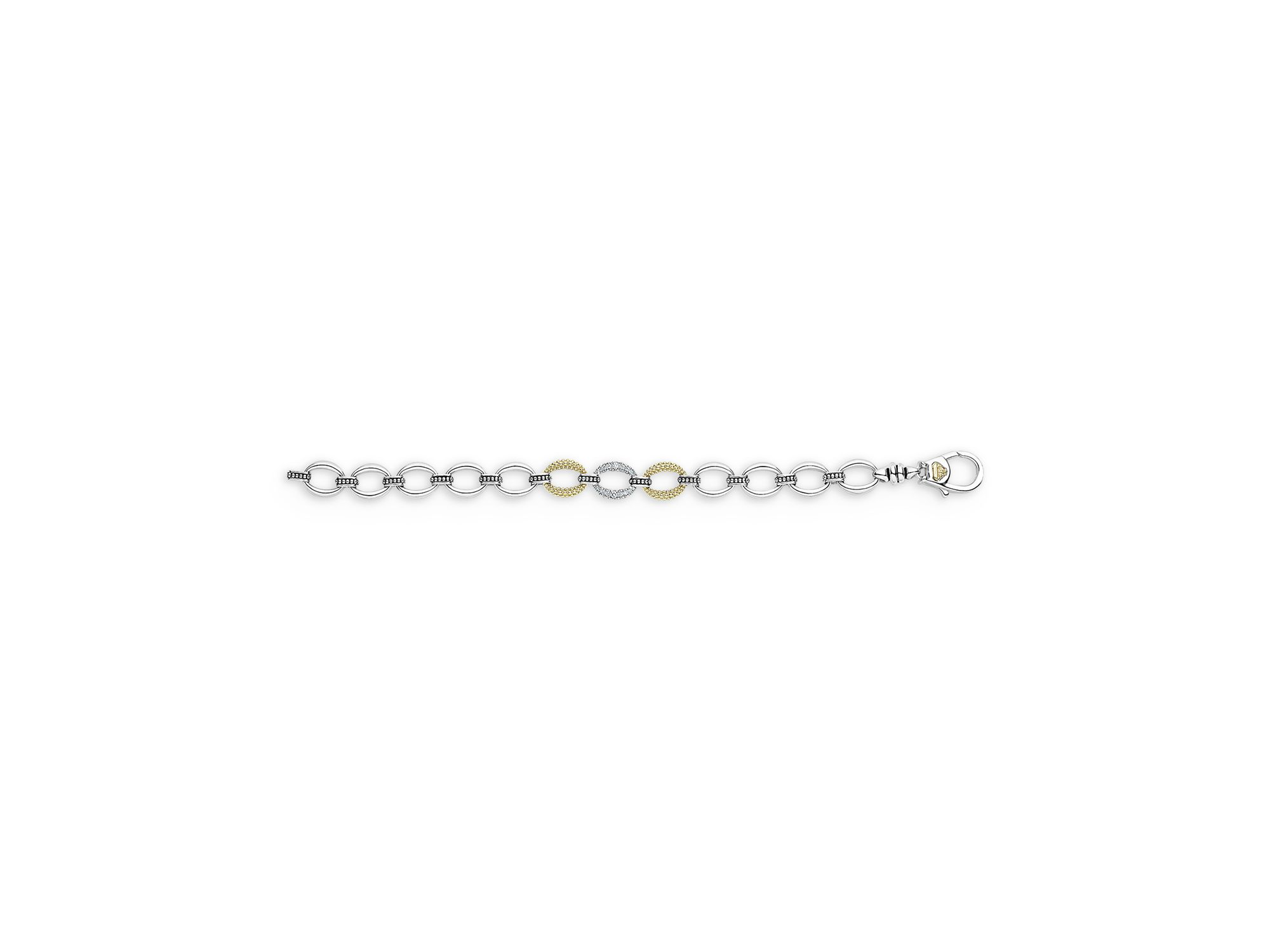 Sterling & 18K Yellow Gold Lux Diamond Chain Bracelet — Image 5