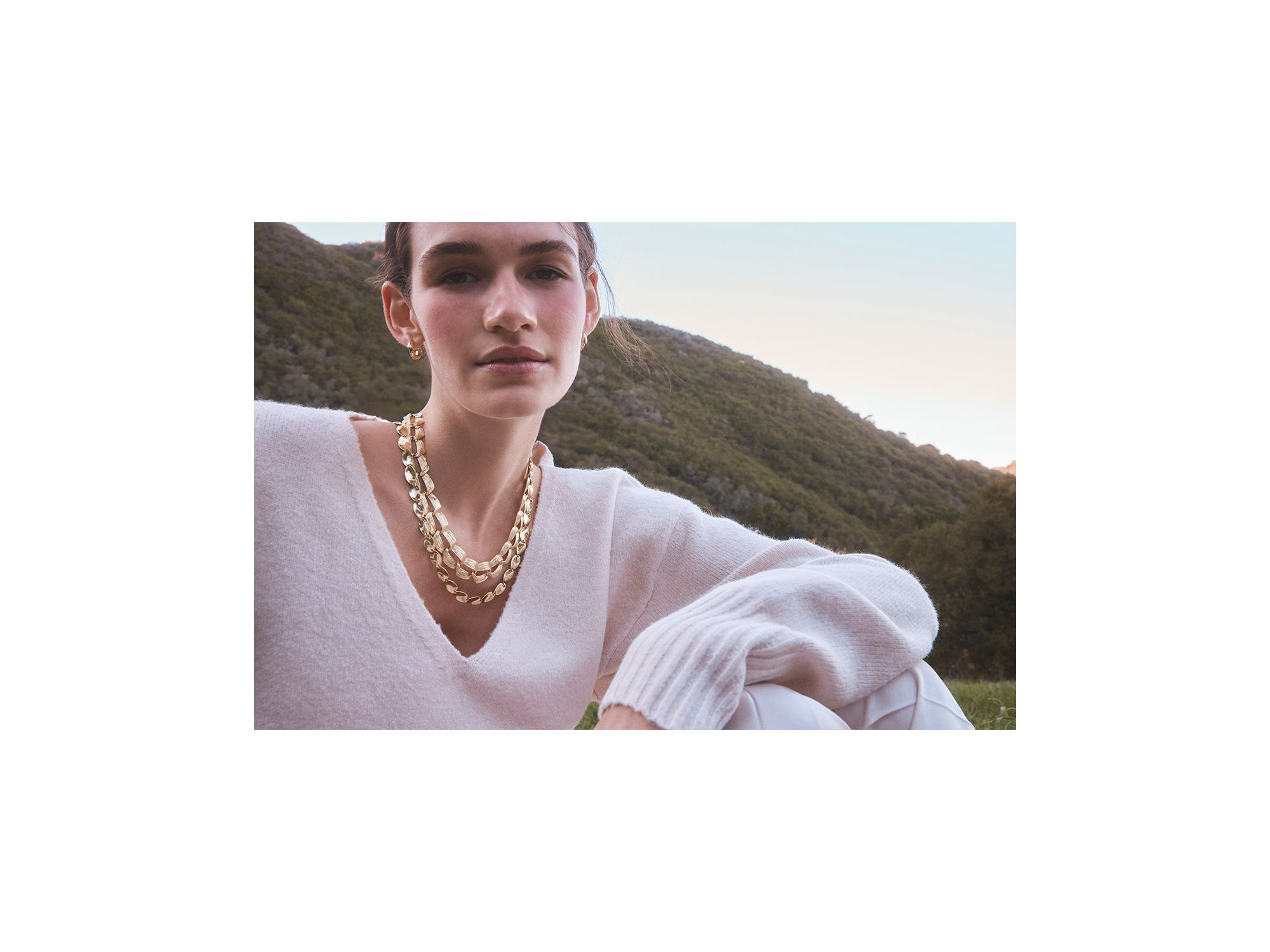 Kira Multi Strand Chain Necklace, 18-20.5" — Image 9