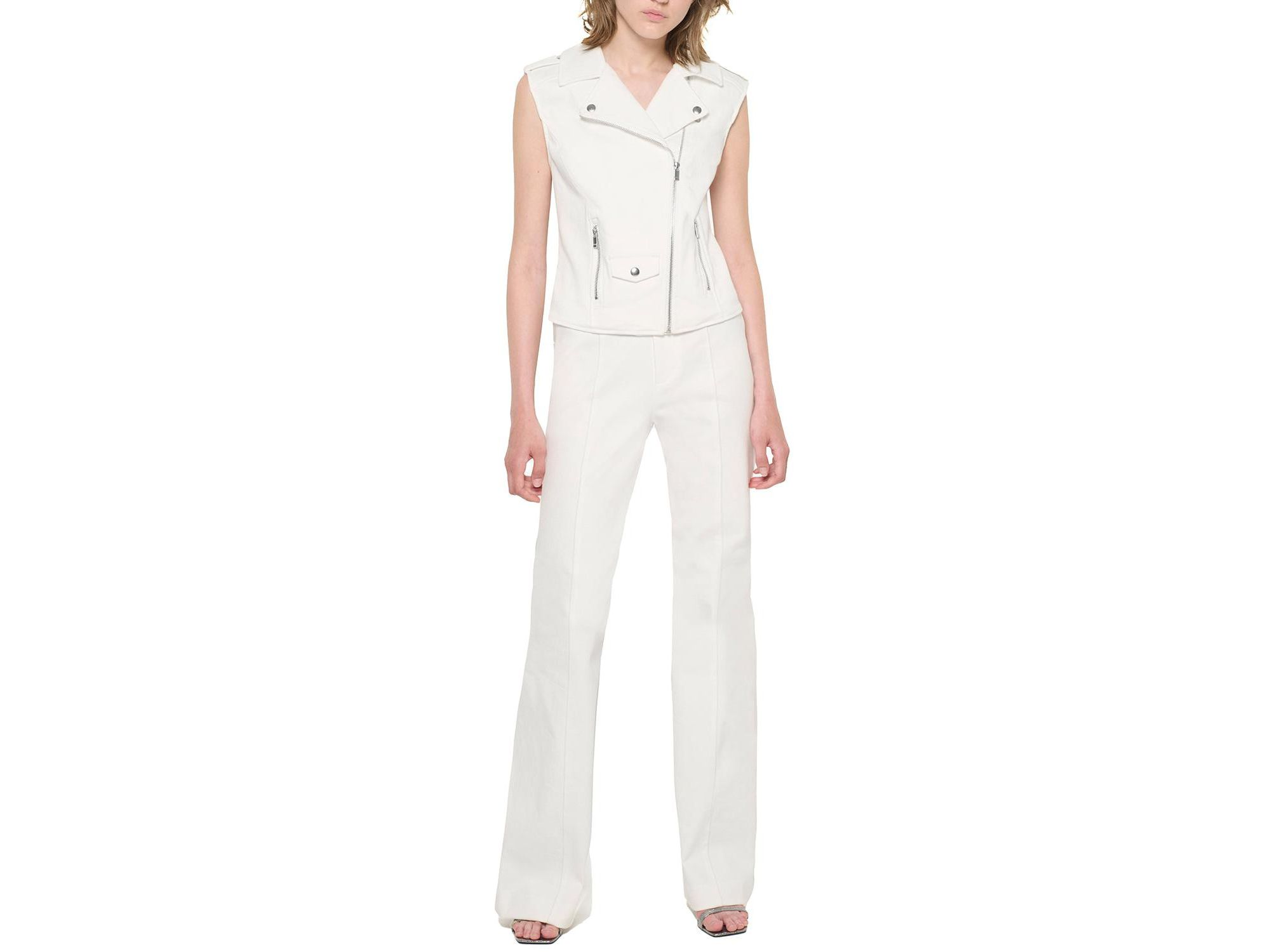 Casablanca Straight Leg Jeans in White Wash Denim — Image 4