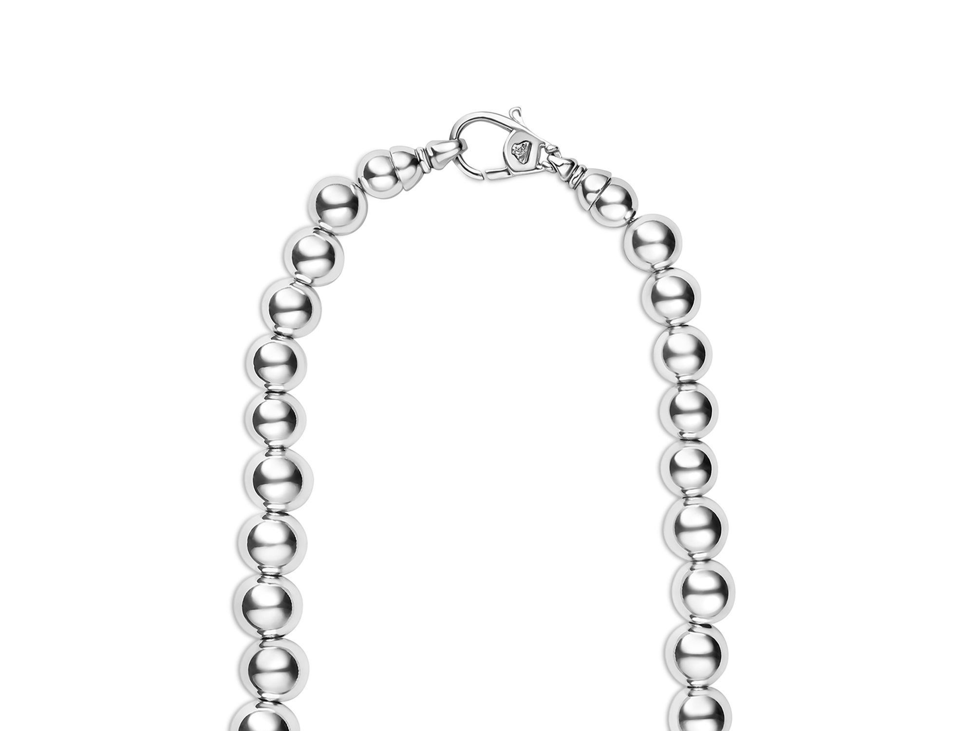 Sterling Caviar Bubbly Graduated Bead Collar Necklace, 18" — Image 4