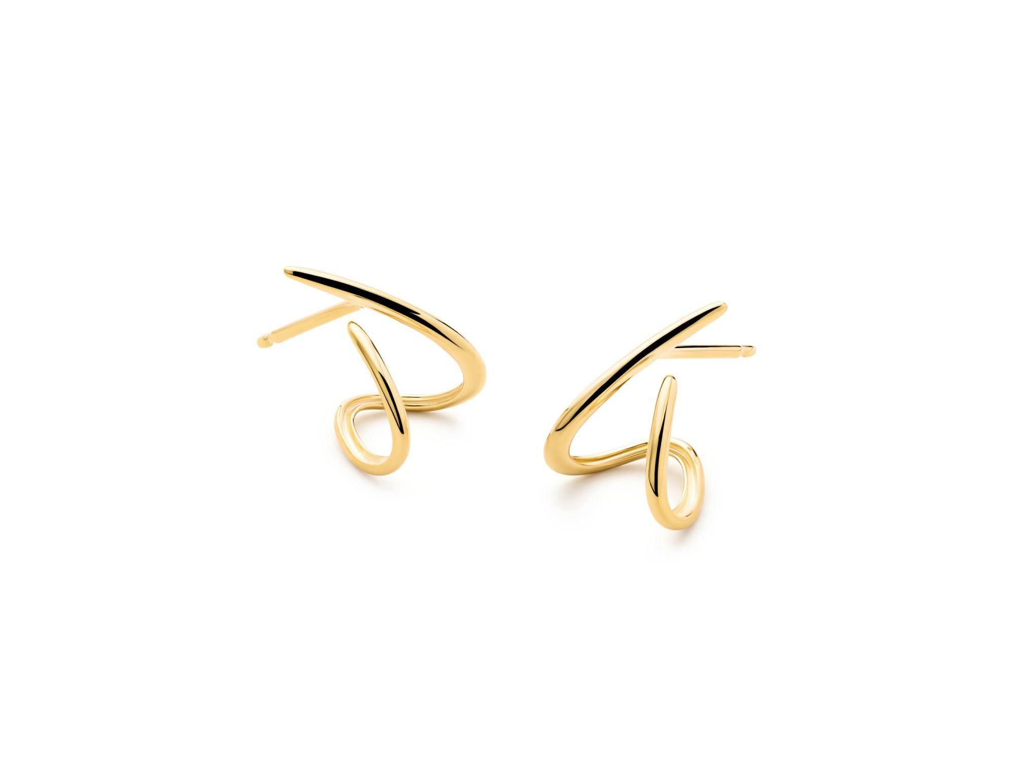 Solid Gold Aurora Huggie Studs — Image 5