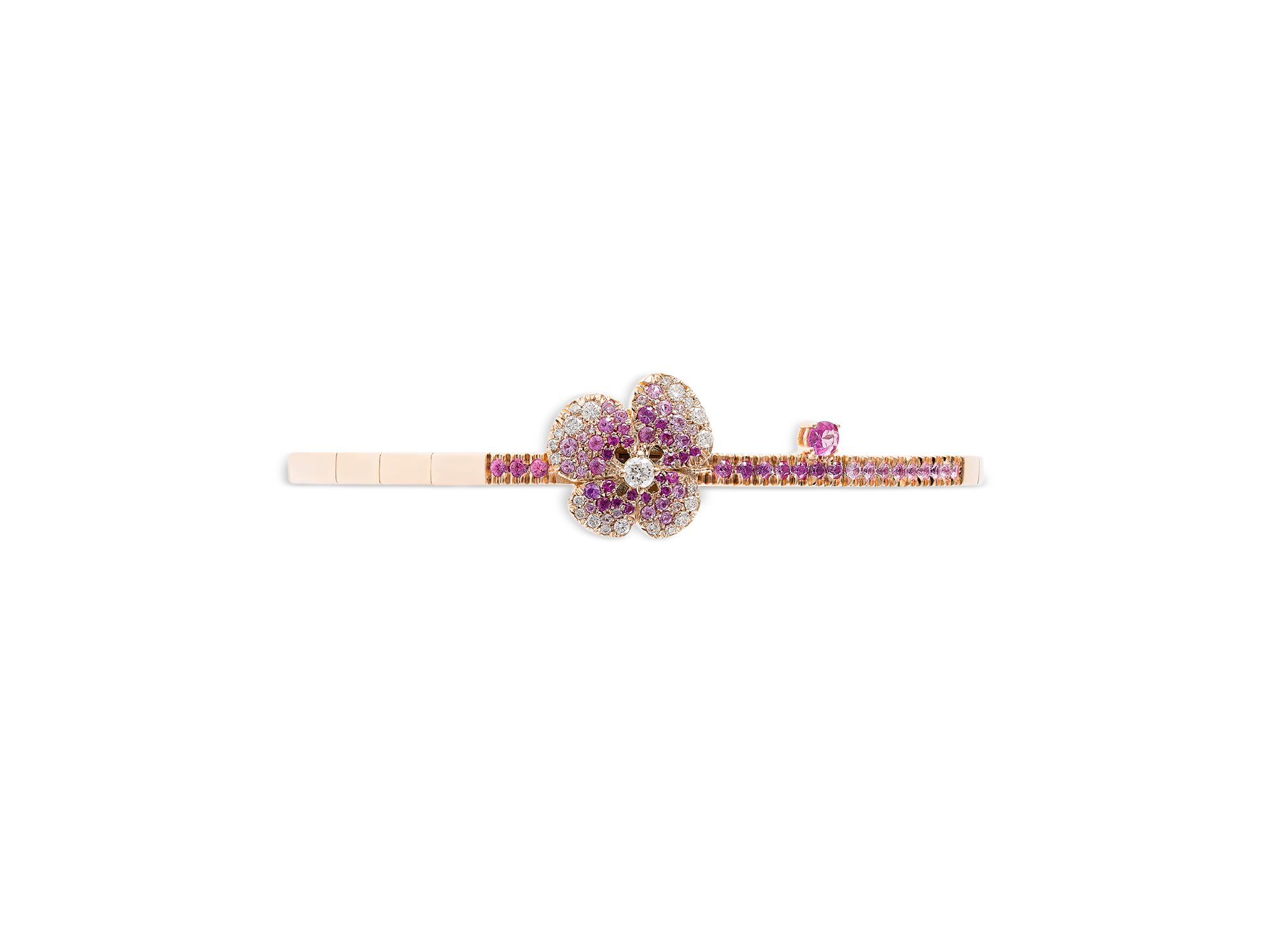 18K Rose Gold Ischia Bracelet with Diamonds & Pink Sapphires — Image 3