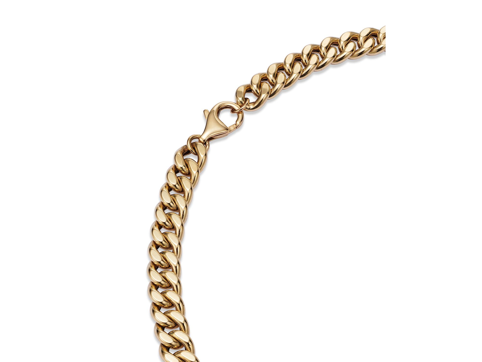 Blue Topaz & Diamond Bold Chain Link Statement Necklace in 14K Yellow Gold, 17" — Image 6