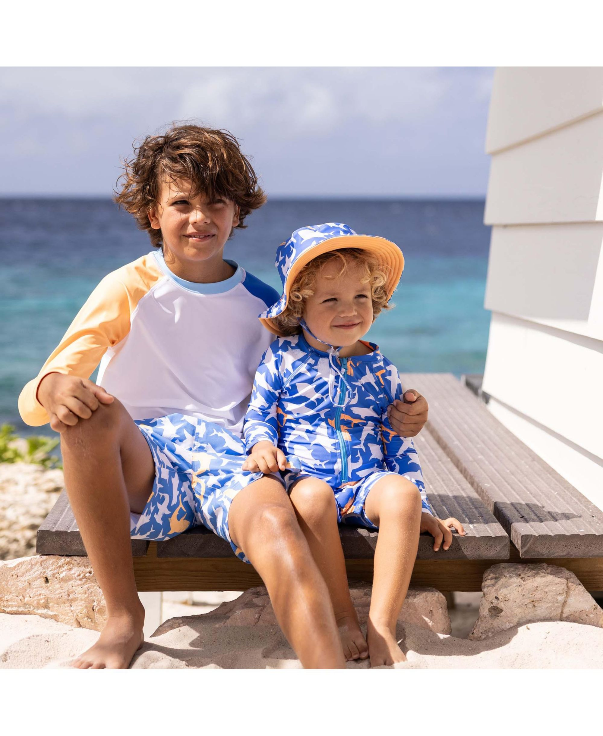 Boys' Shark Squad Long Sleeves Sunsuit - Baby — Image 3