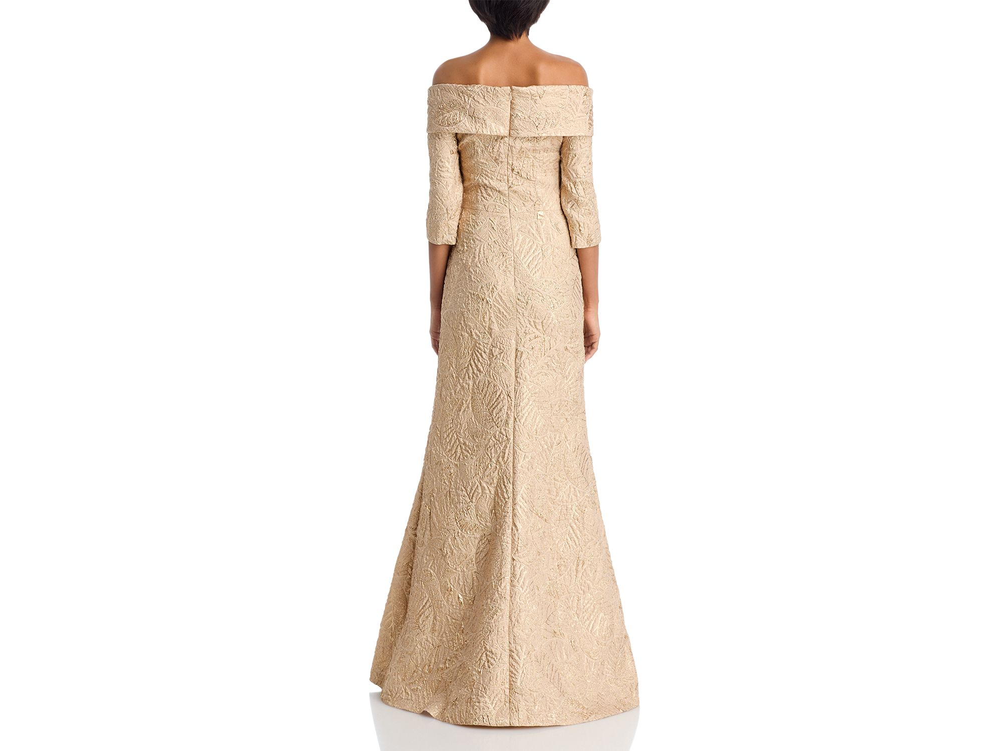 Off-the-Shoulder Metallic Jacquard Gown — Image 3