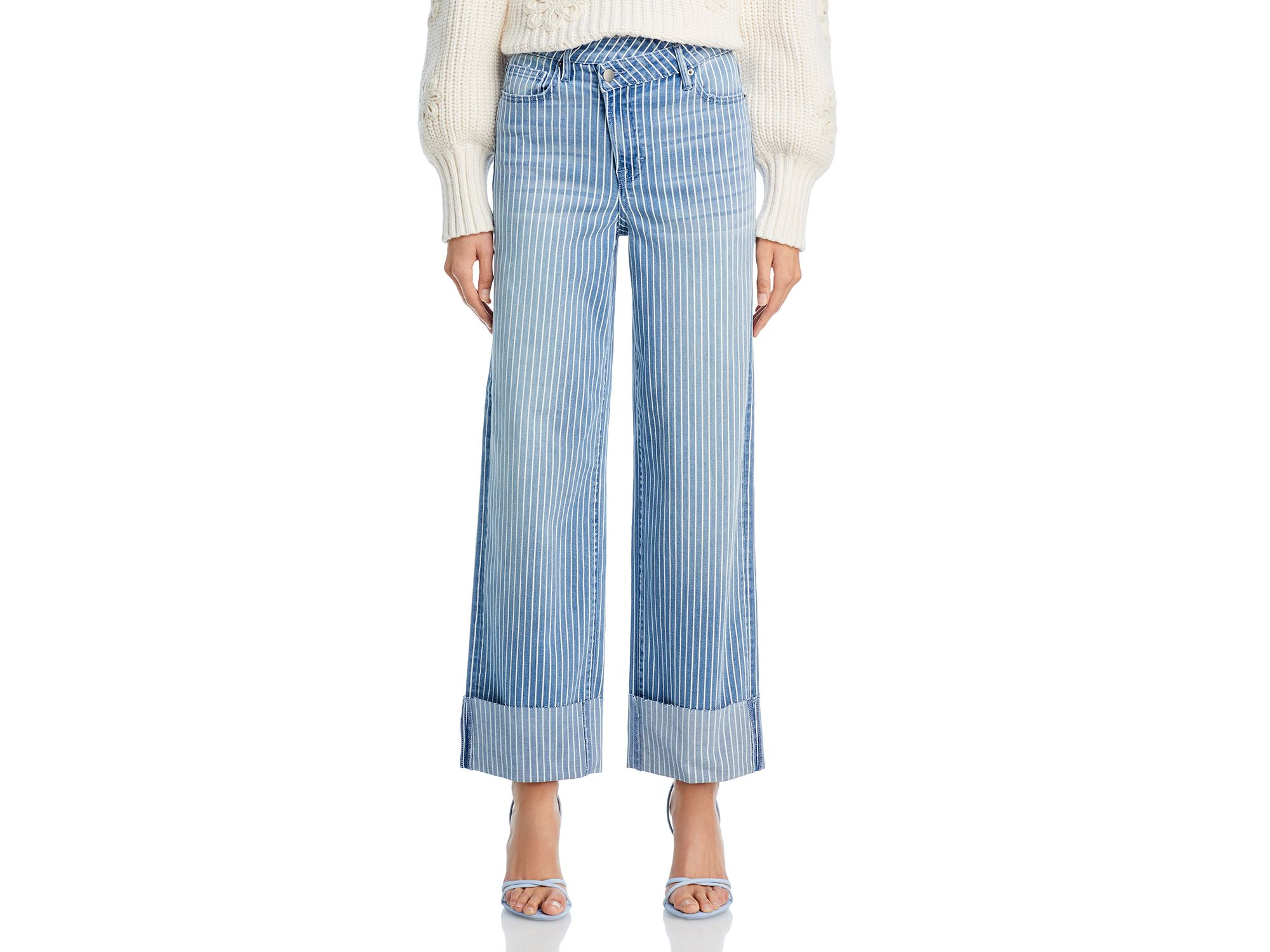 Striped Cuffed Dad Jeans in Medium Wash - Exclusive — Image 6