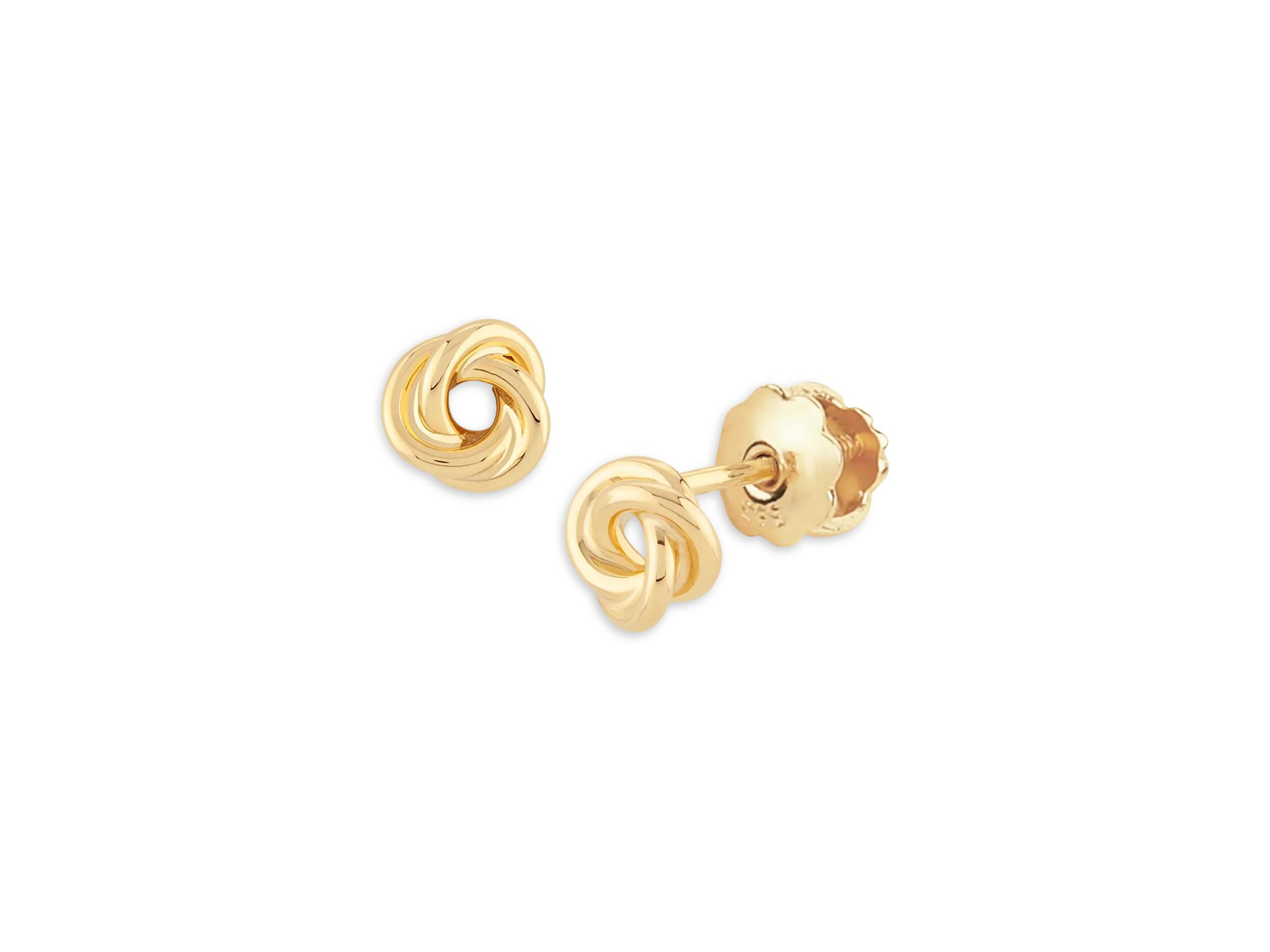 Children's Love Knot Stud Earrings in 14K Yellow Gold — Image 5