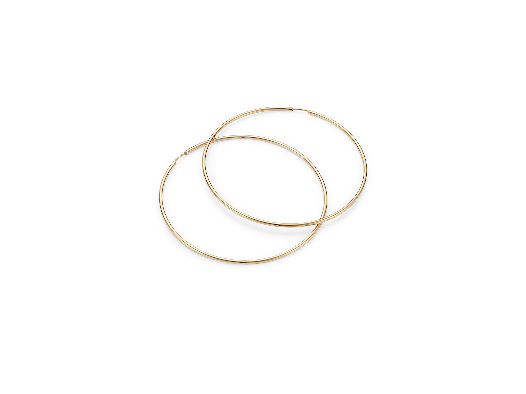 14K Yellow Gold Large Endless Hoop Earrings — Image 4