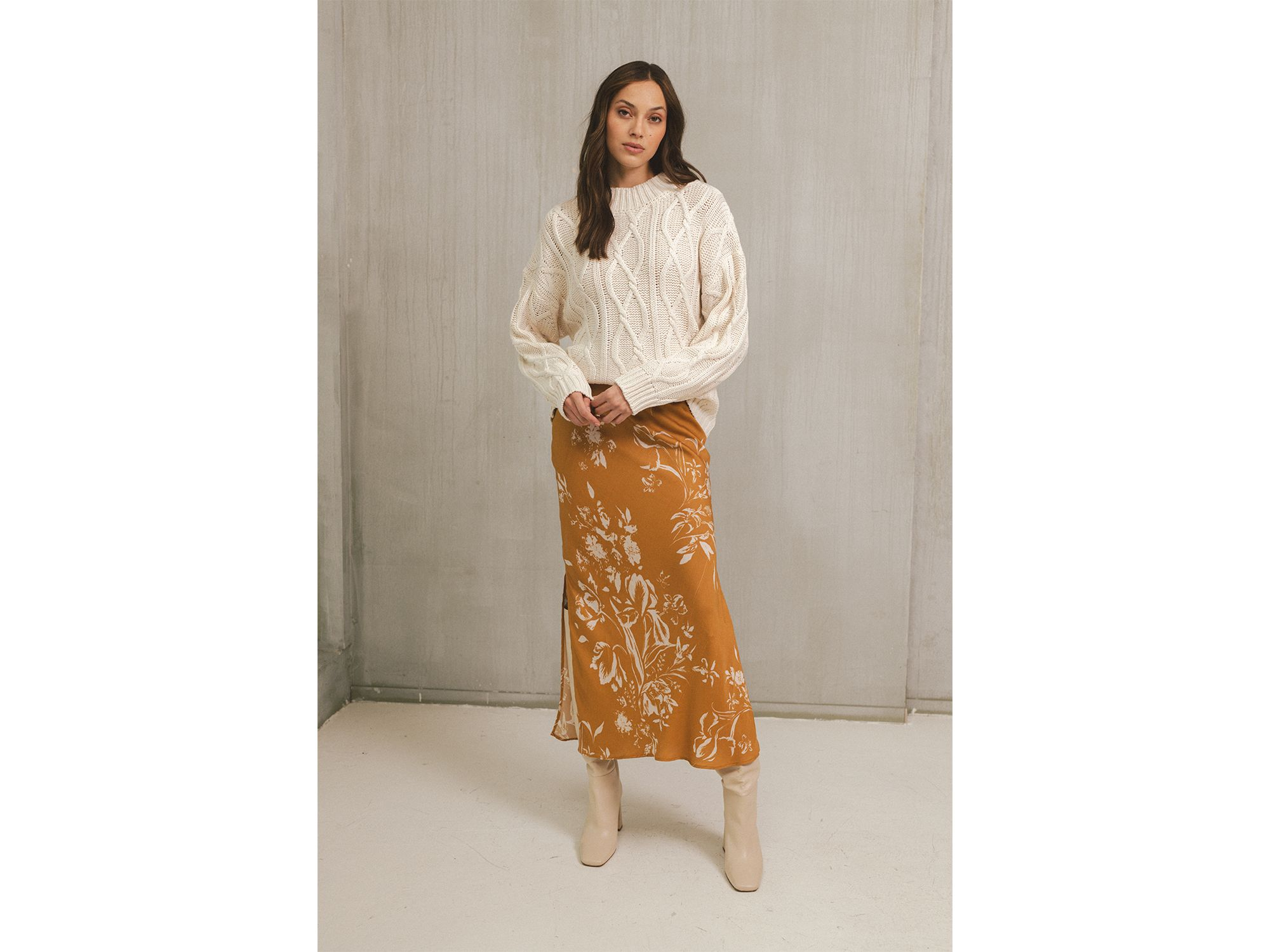 Cable Knit Crewneck Sweater — Image 4