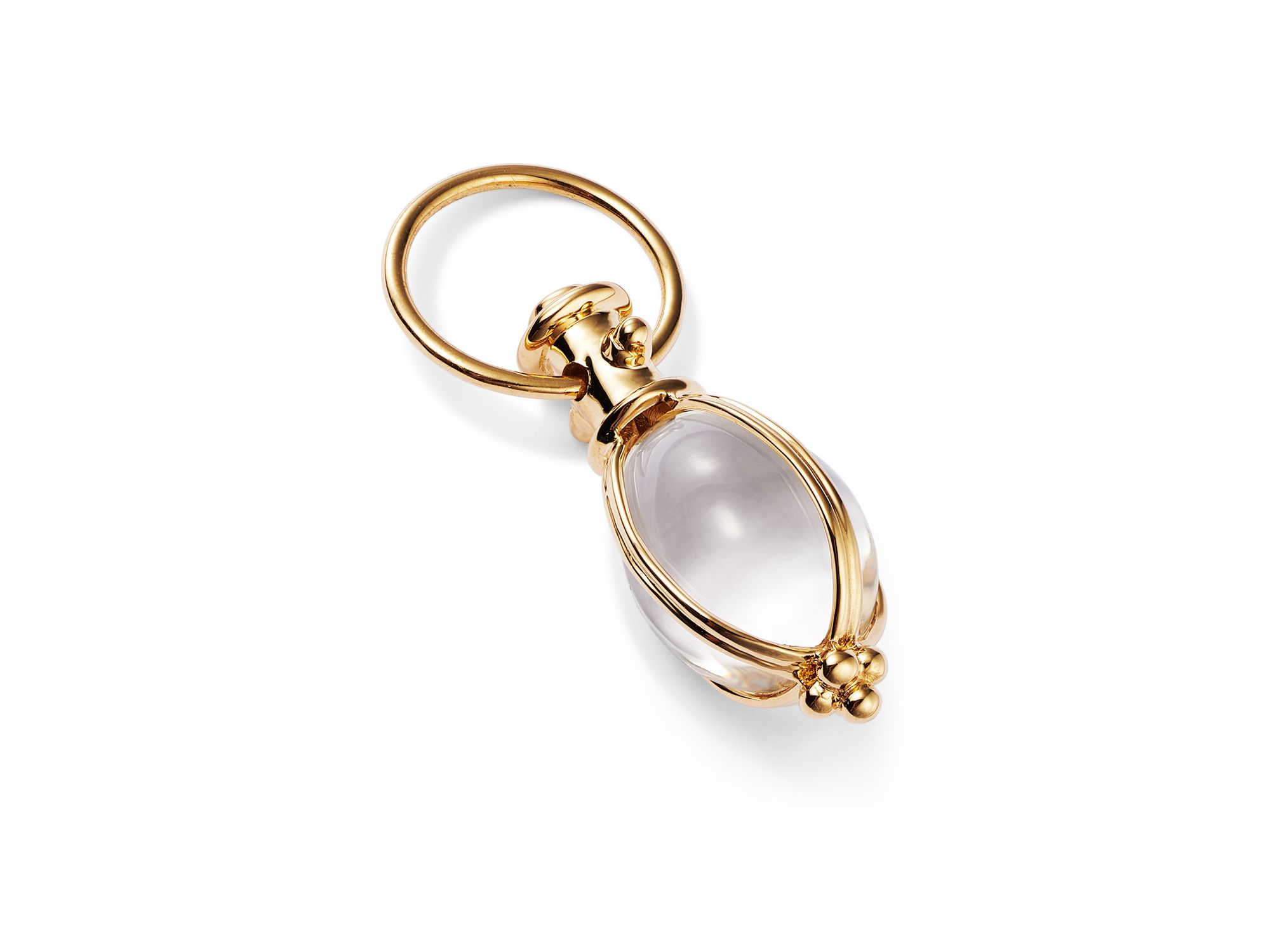 Oval Crystal Amulet in 18K Yellow Gold — Image 4