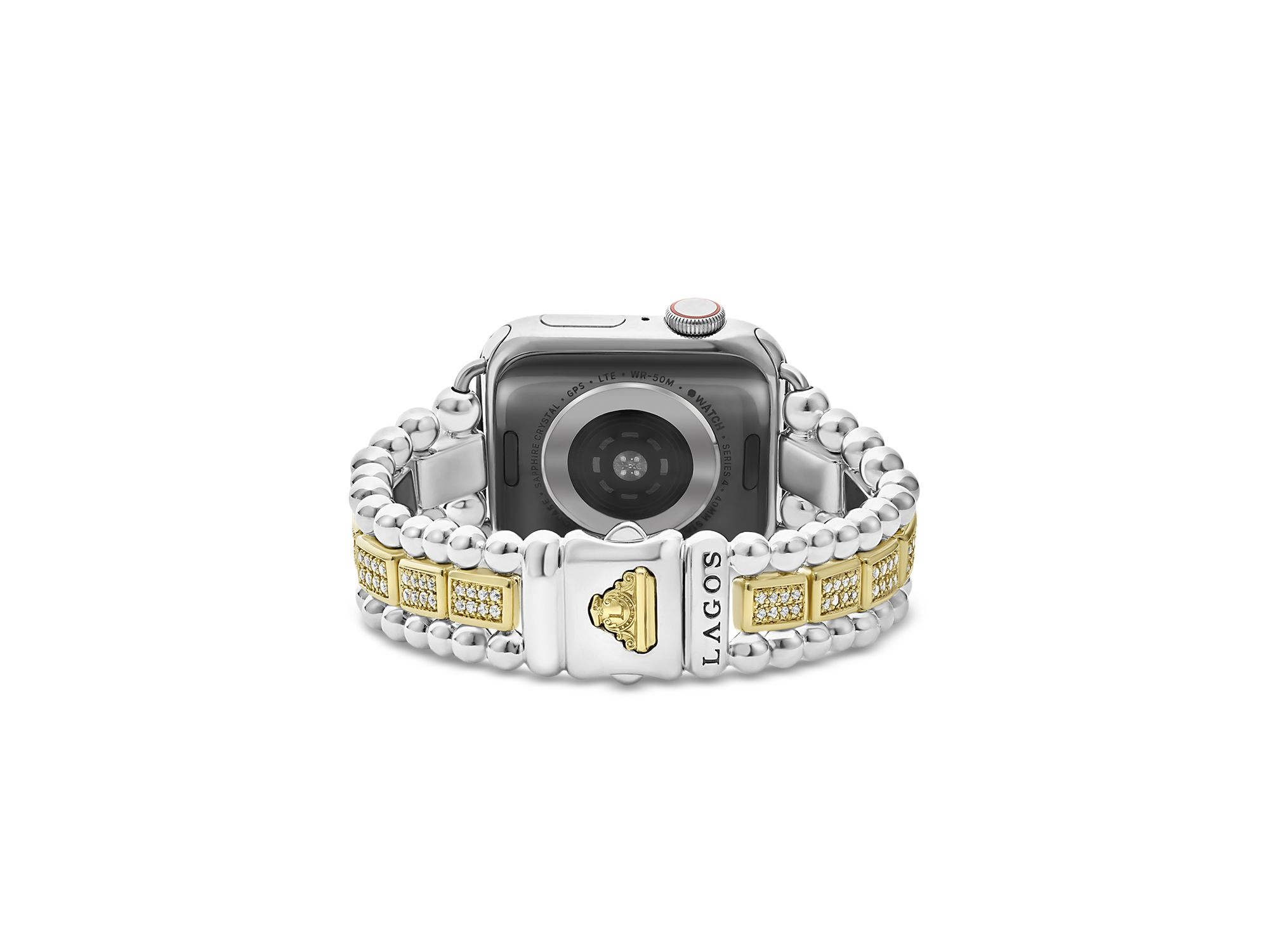 Sterling Silver & 18K Gold Diamond Apple™ Smartwatch Bracelet, 38-45mm — Image 4