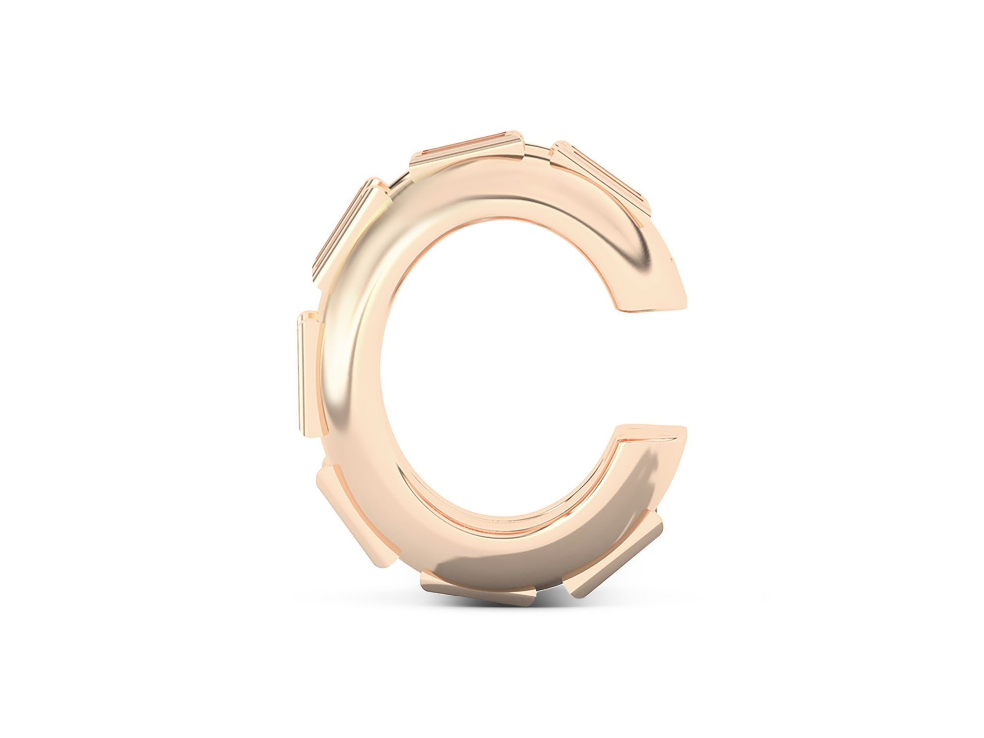 Certified Lab Grown Diamond Baguette Le Corbusier Puff Set Double Ear Cuff in 14K Yellow Gold, 0.325 tcw — Image 3