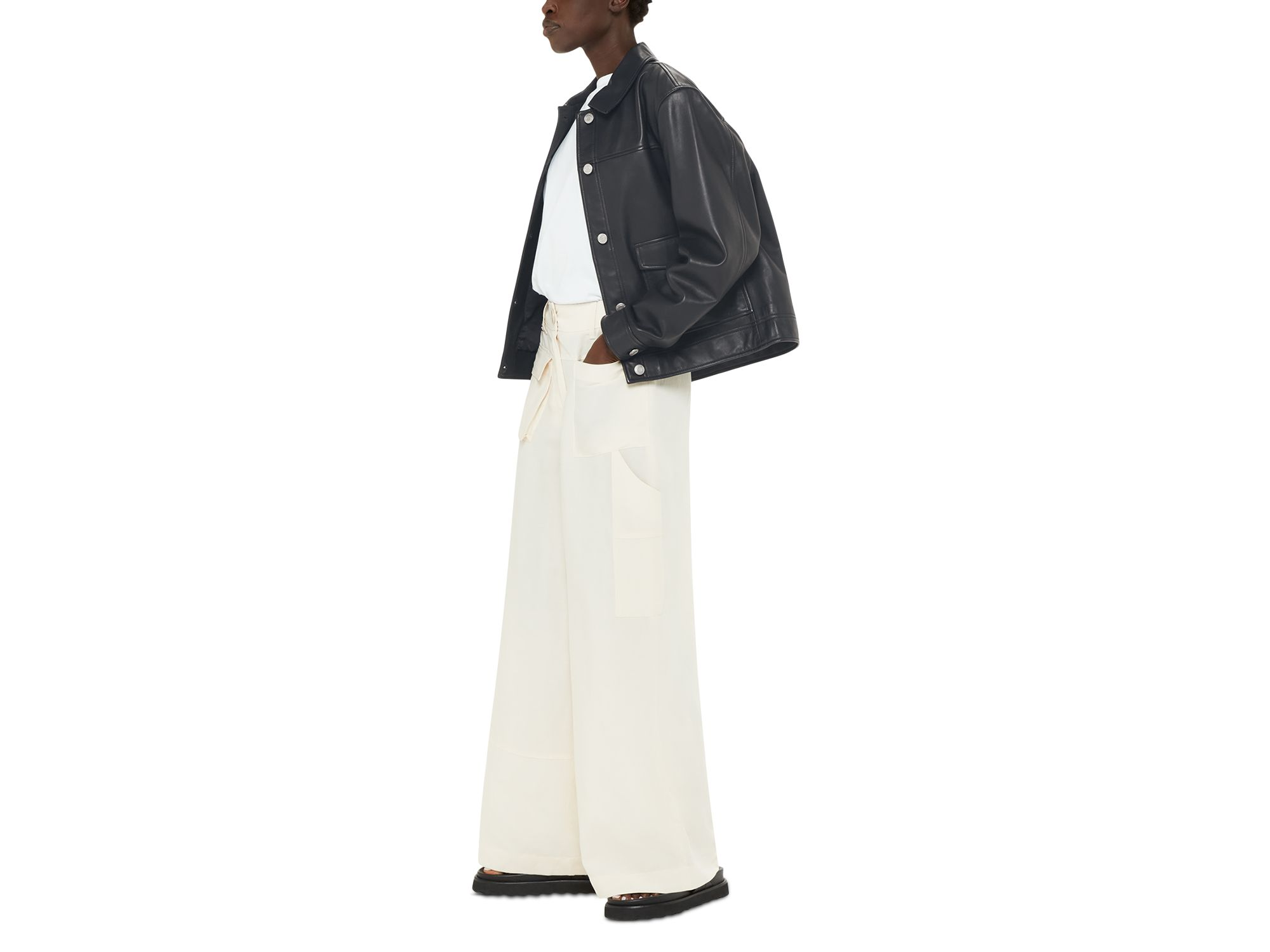 Leather Collared Overshirt — Image 4
