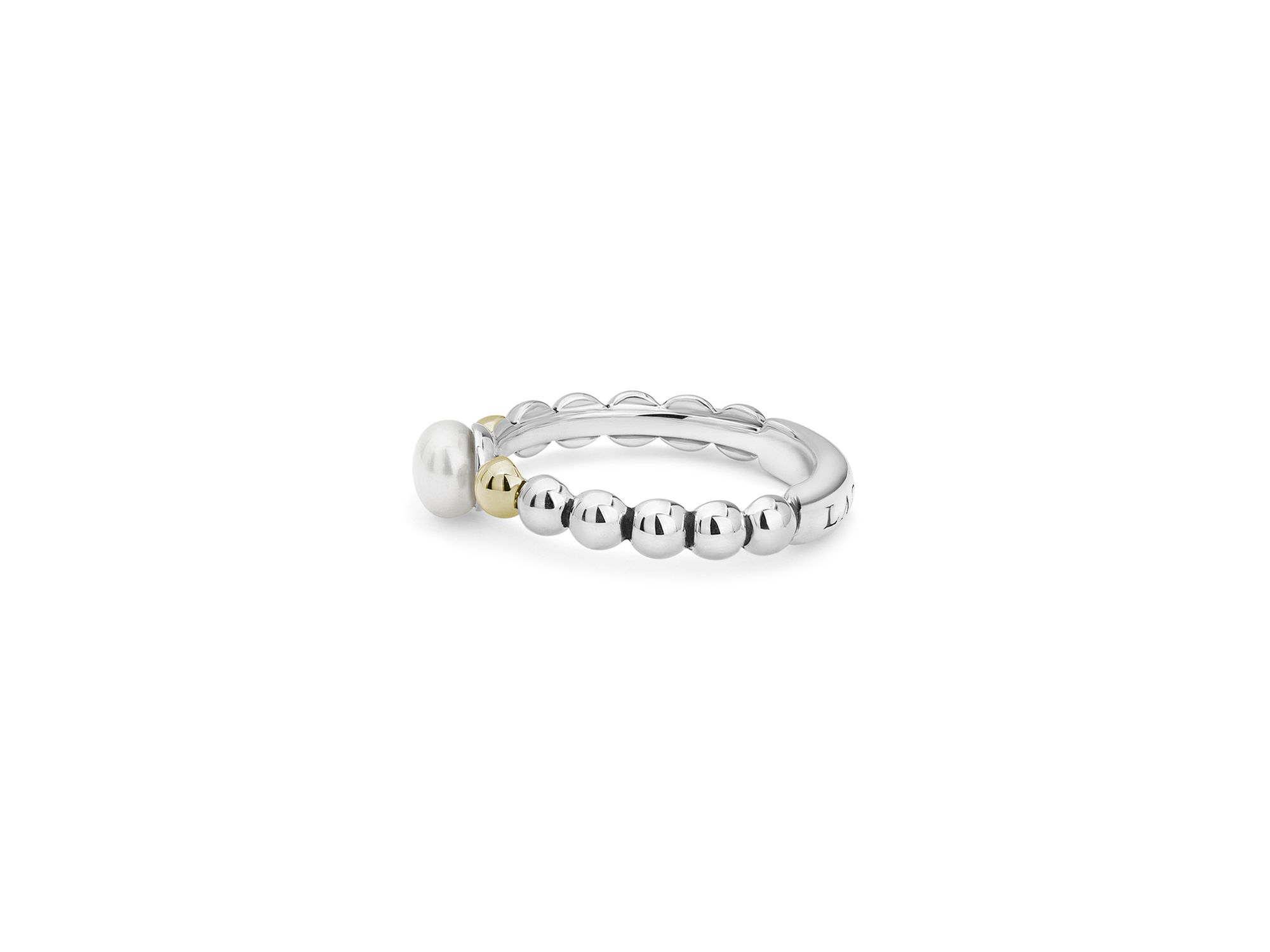 Sterling Silver & 18K Yellow Gold Luna Cultured Freshwater Pearl Ring — Image 6