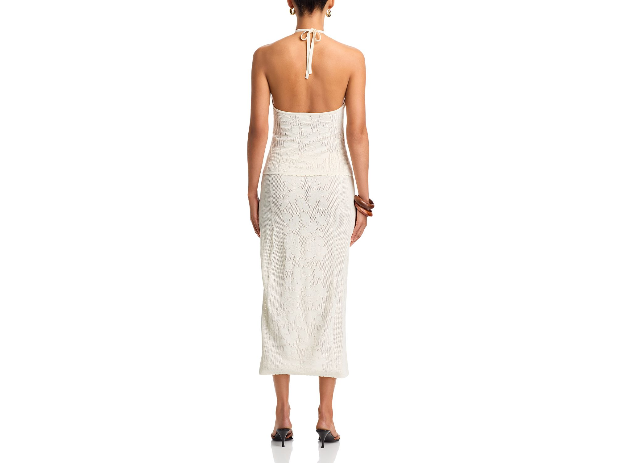 Placed Crochet Halter Top & Midi Skirt Set - Exclusive — Image 8