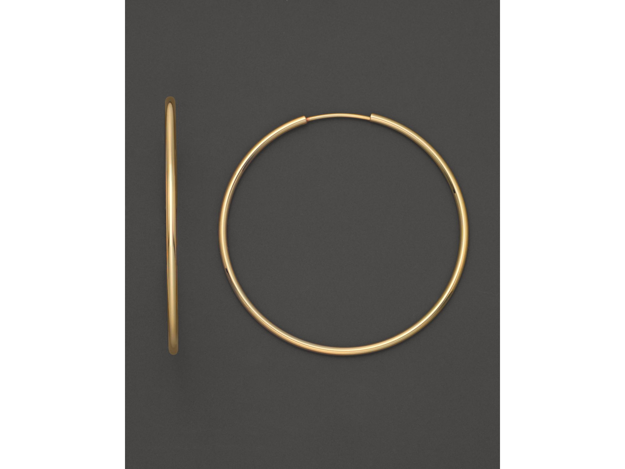 14K Yellow Gold Endless Hoop Earrings — Image 3